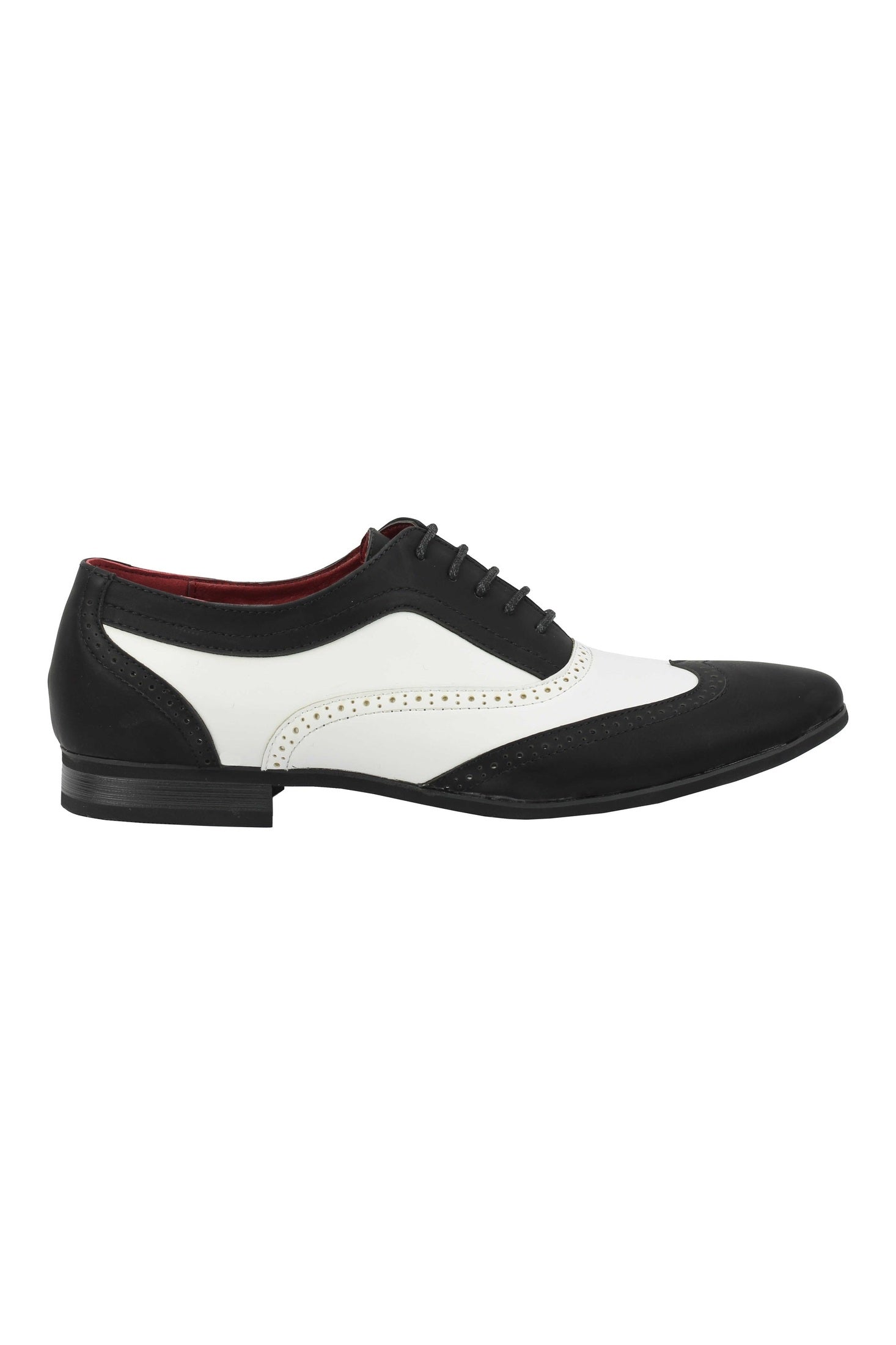 FAUX LEATHER BLACK WHITE LACE UP SHOES