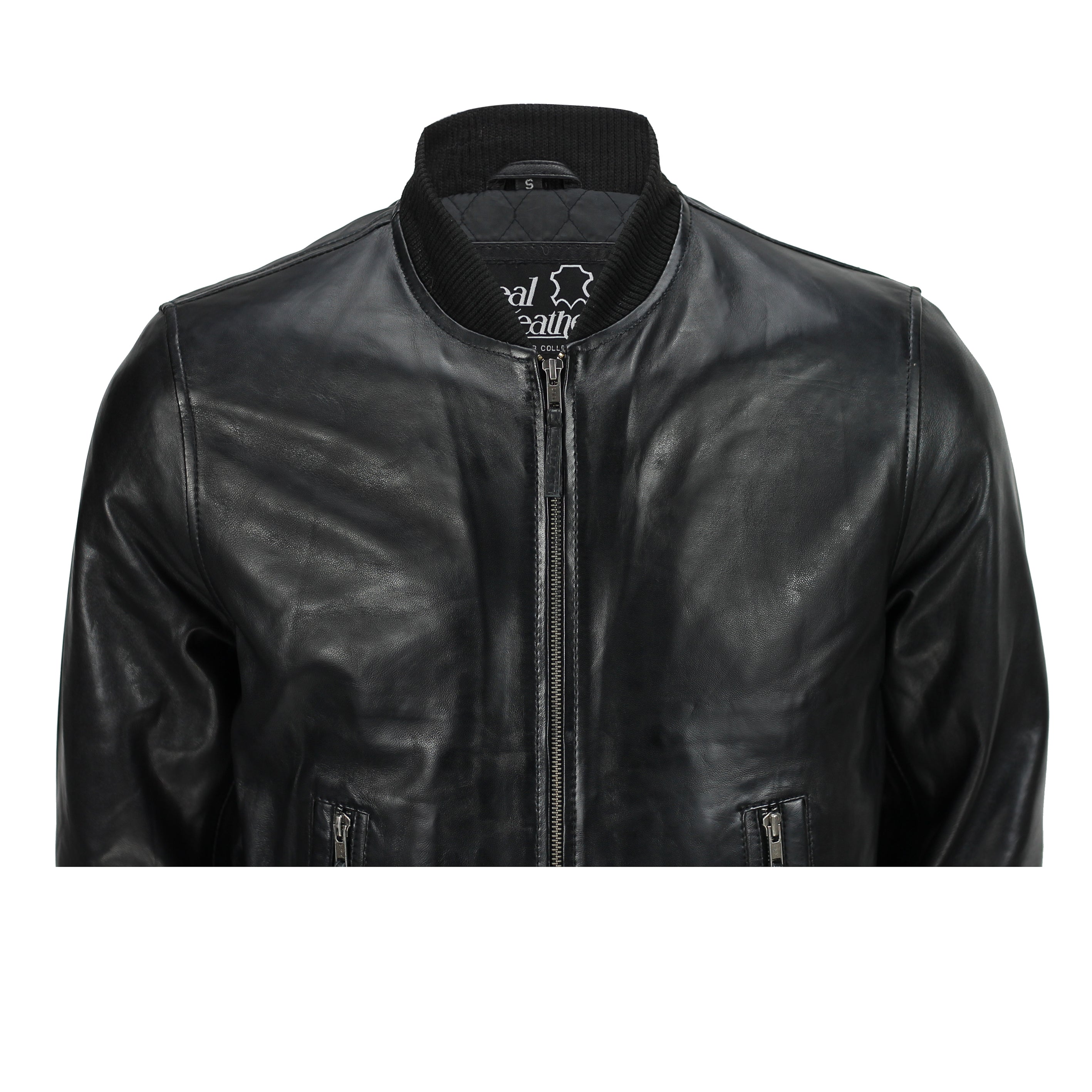 BOMBER NO COLLAR BIKER JACKET