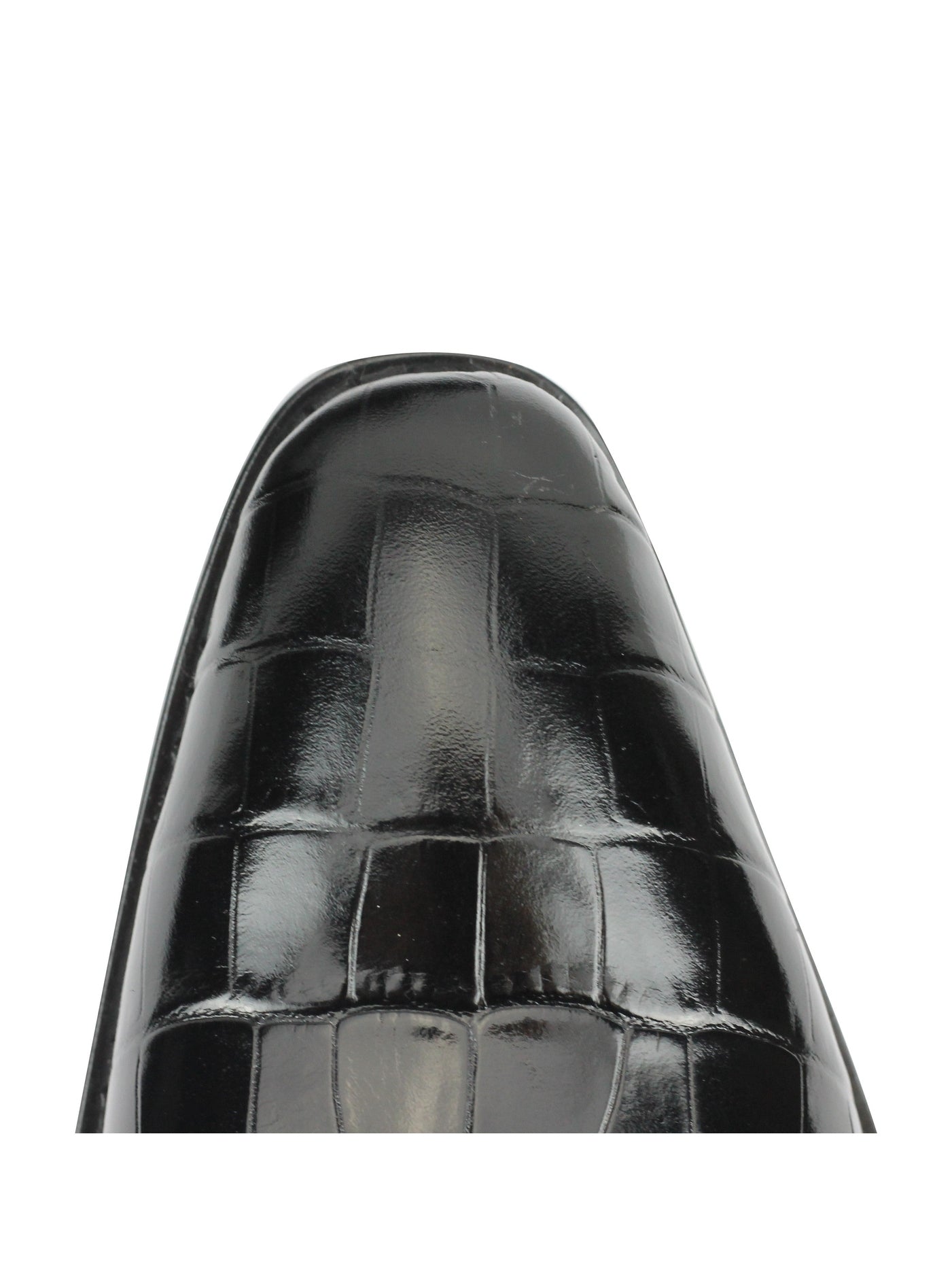 Real Leather print Black Loafers