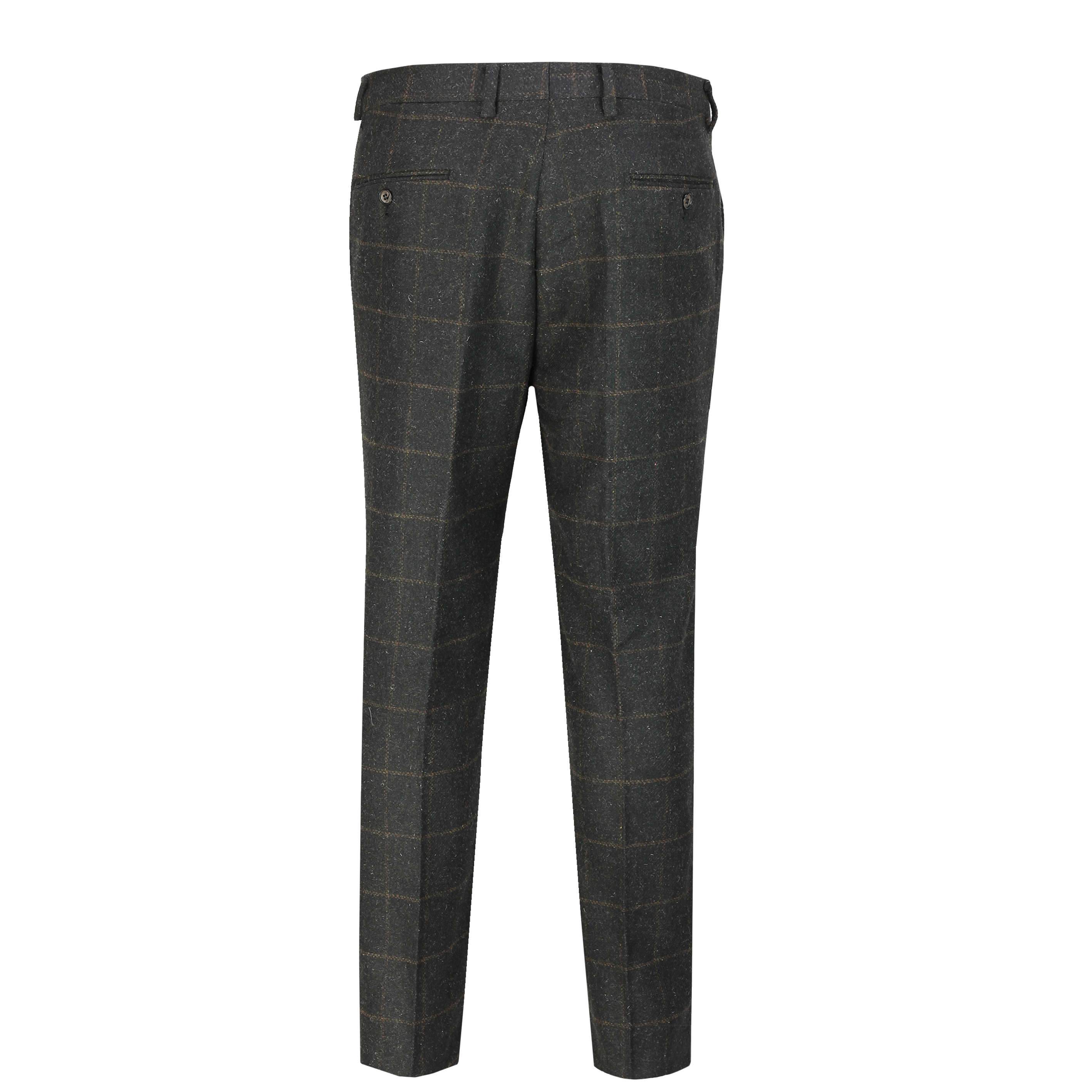 Black Tweed Check Trousers Tailored Fit