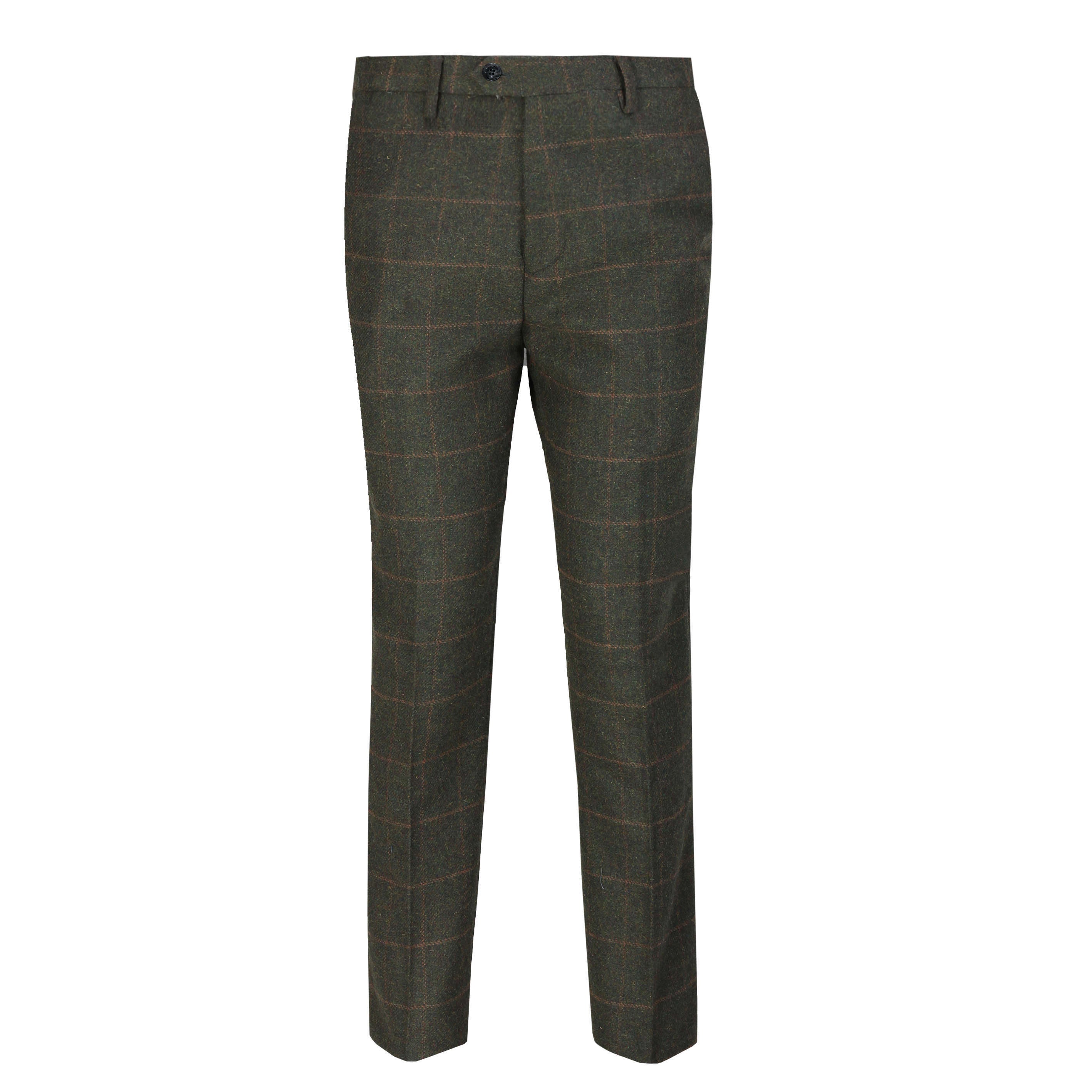 Green Tweed Check Suit Trouser - X6680-2