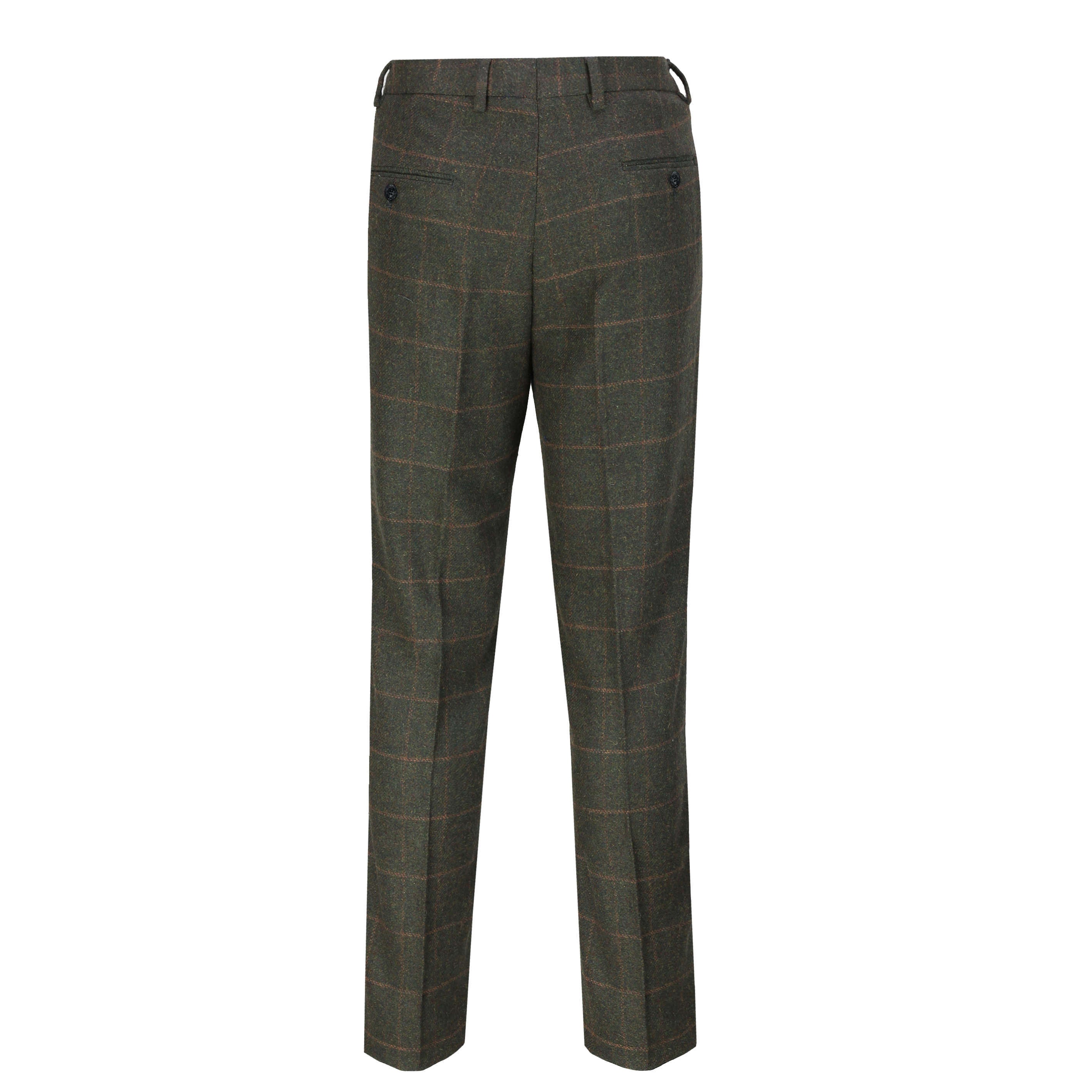 Green Tweed Check Suit Trouser - X6680-2