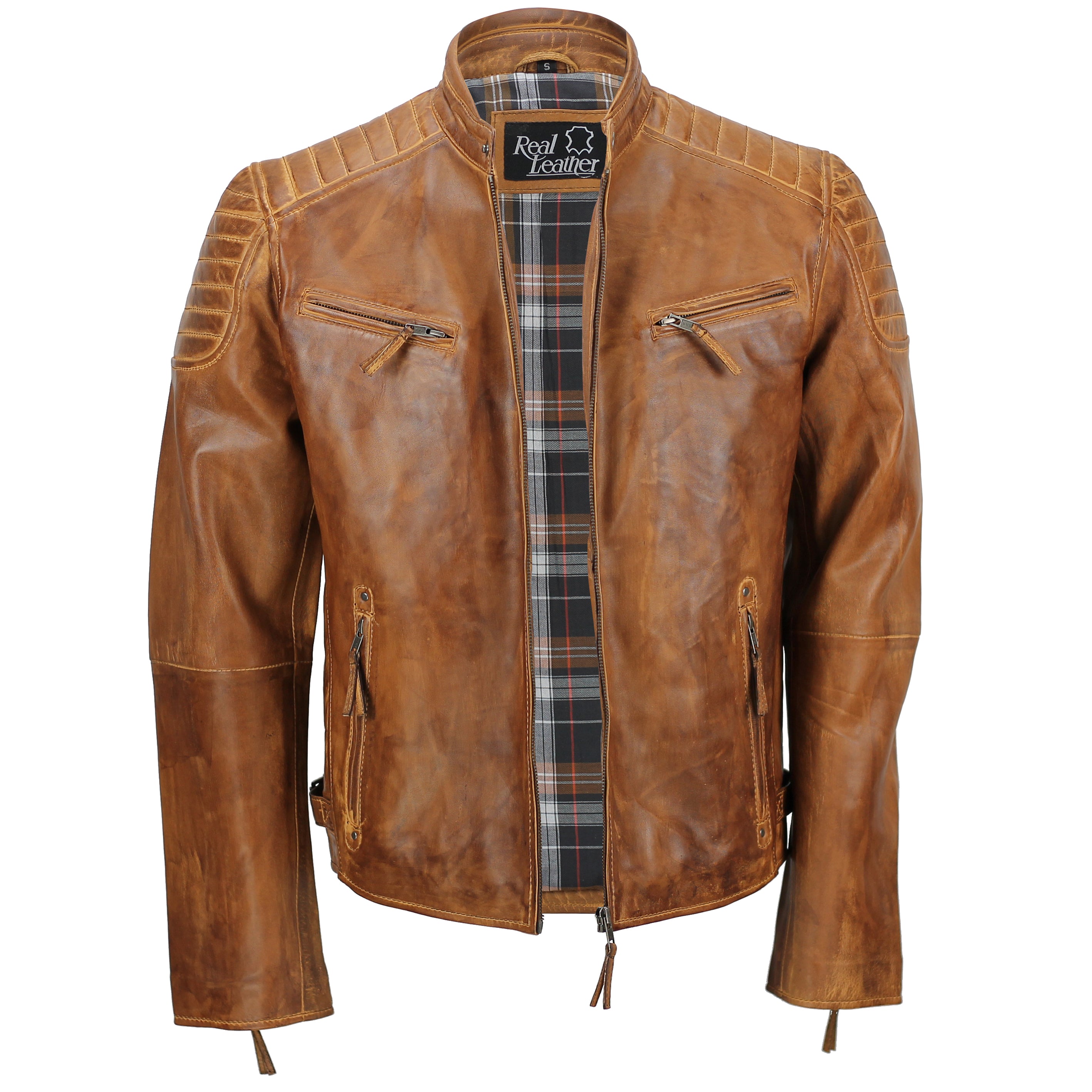 MEN'S BIKER TIMBER LEATHER JACKET