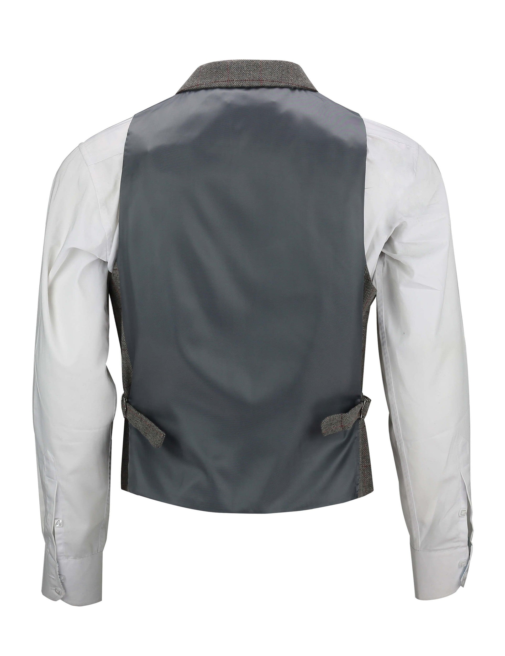 KANO – HERRINGBONE DOUBLE BREASTED GREY WAISTCOAT