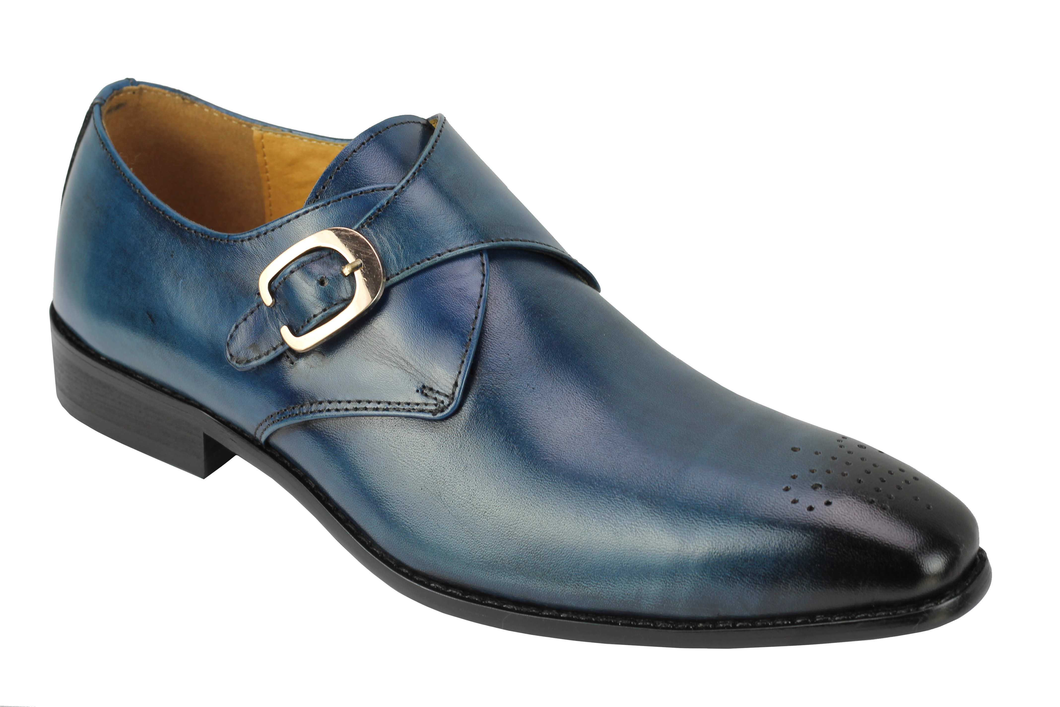 Real Leather Polished Casual Monk Shoes