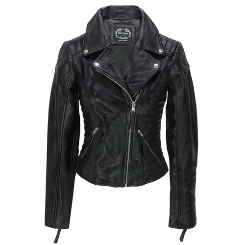 VESTE DE MOTARD RÉTRO POUR FEMME EN NOIR