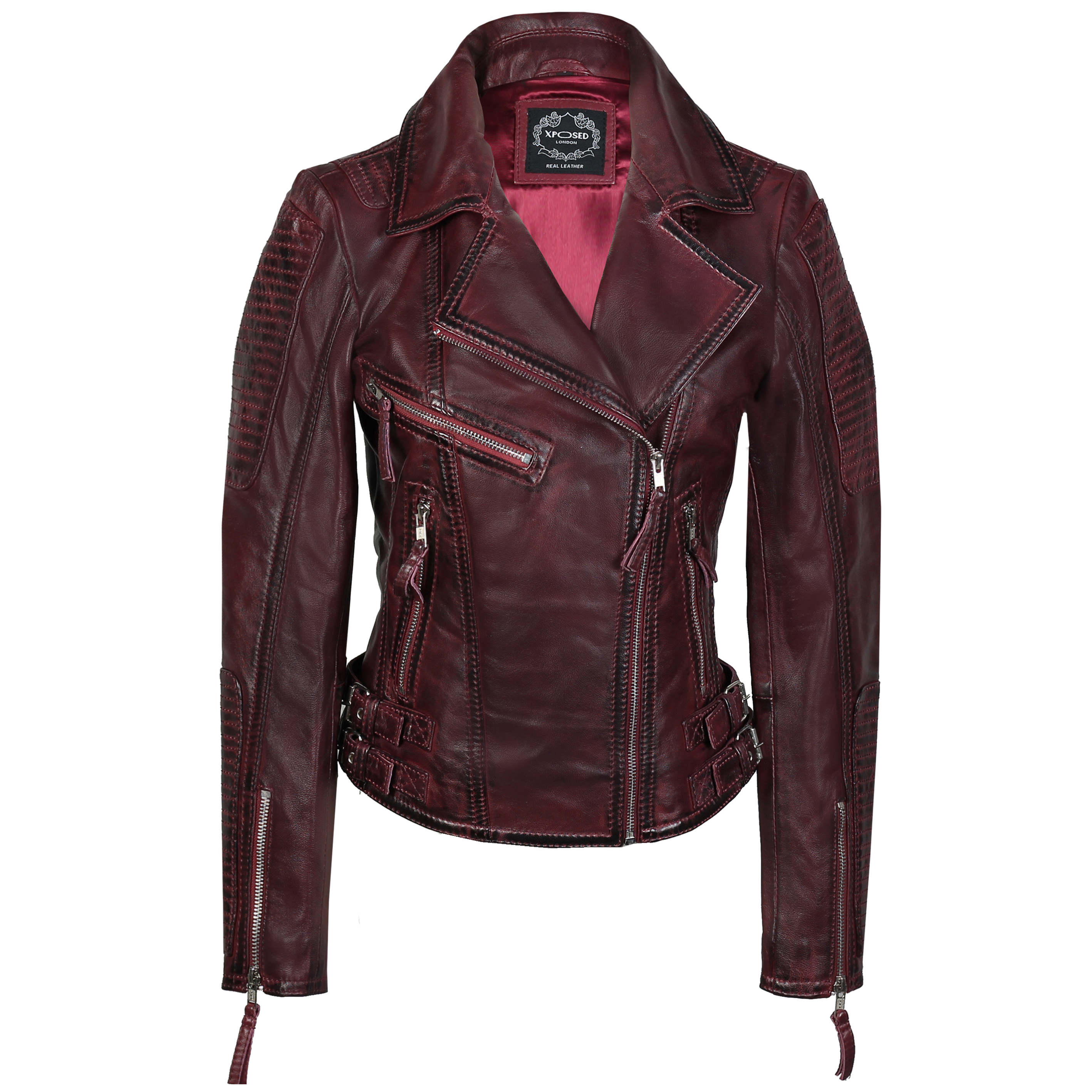 LADIES BIKE JACKET RETRO ZIPPED STYLE