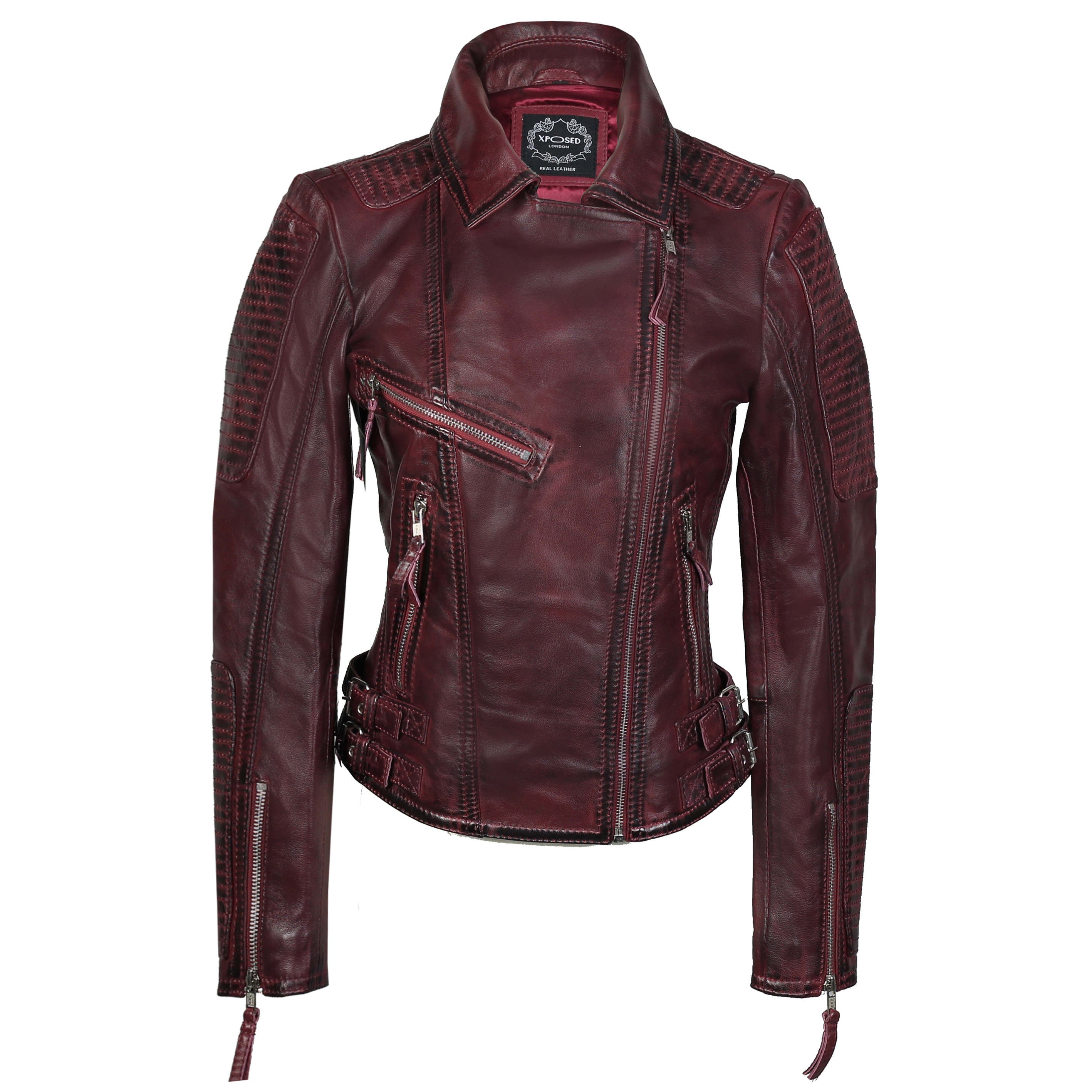 LADIES BIKE JACKET RETRO ZIPPED STYLE
