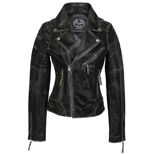 VESTE EN CUIR NOIR RUB OFF XPOSED