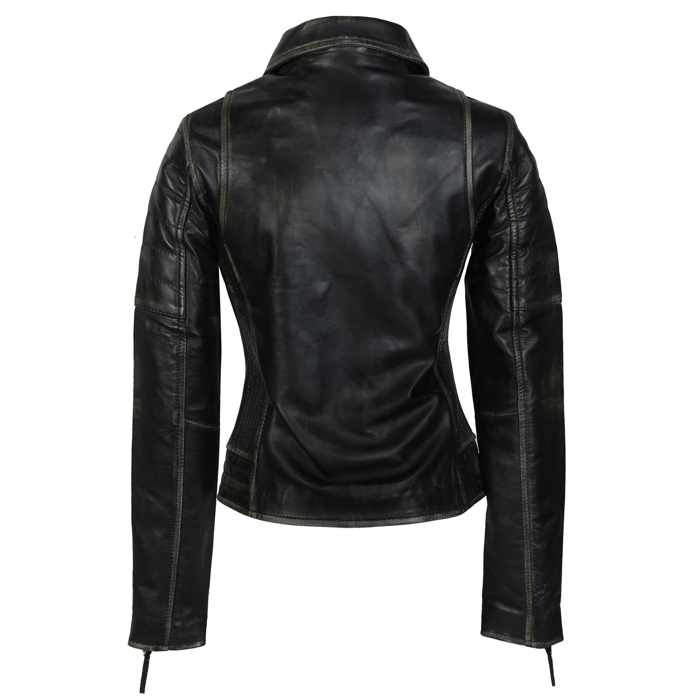 XPOSED RUB OFF BLACK LEATHER JACKET