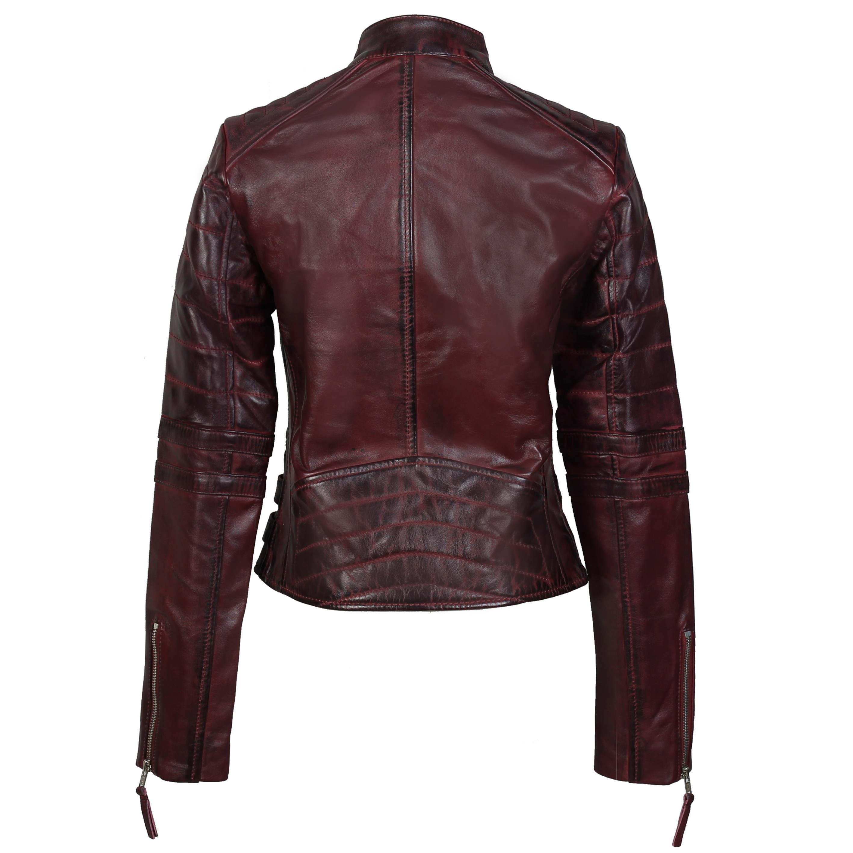 XPOSED JACKET WITH BUCKLES IN WINE