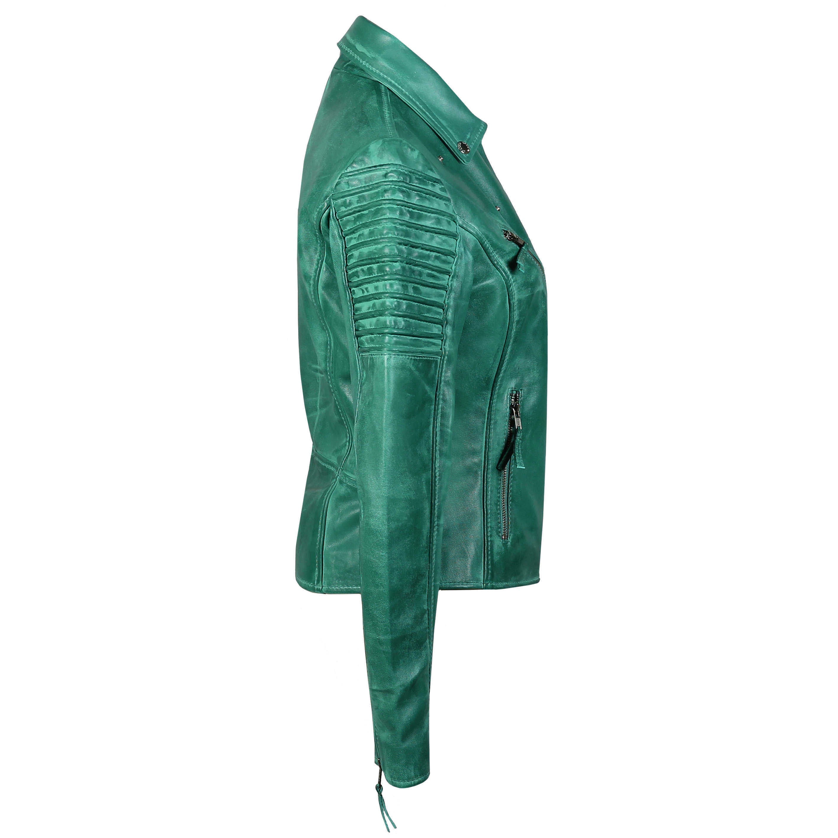 Ladies Retro Biker Green