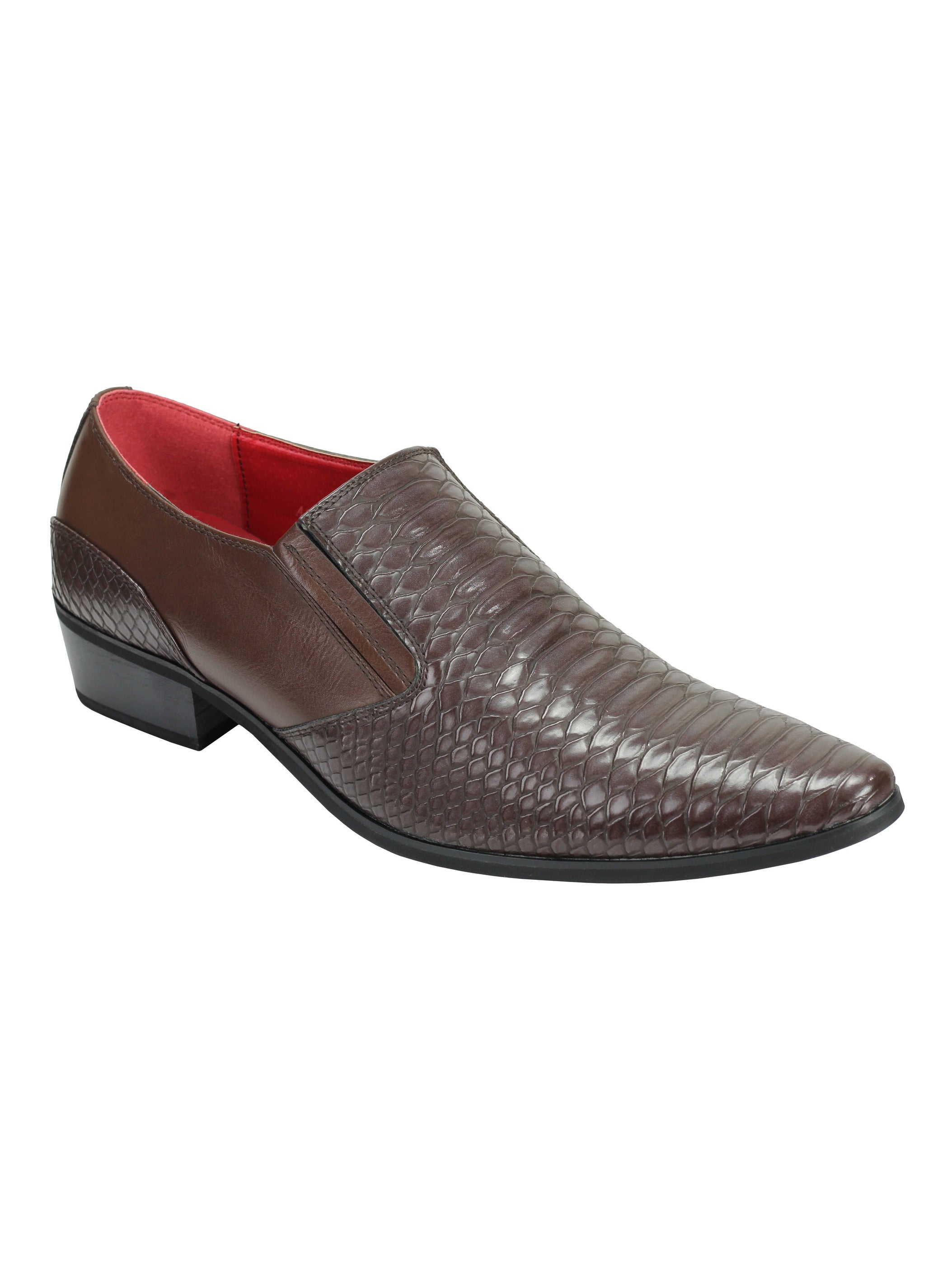Mens Faux Leather Emboss Loafers