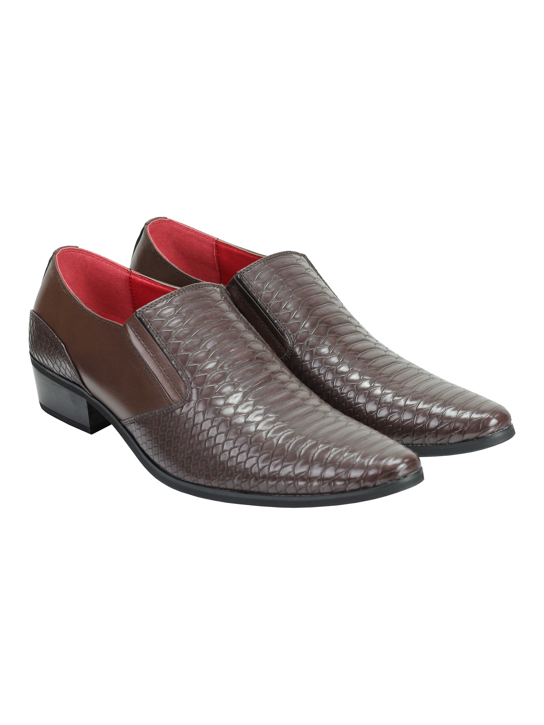 Mens Faux Leather Emboss Loafers
