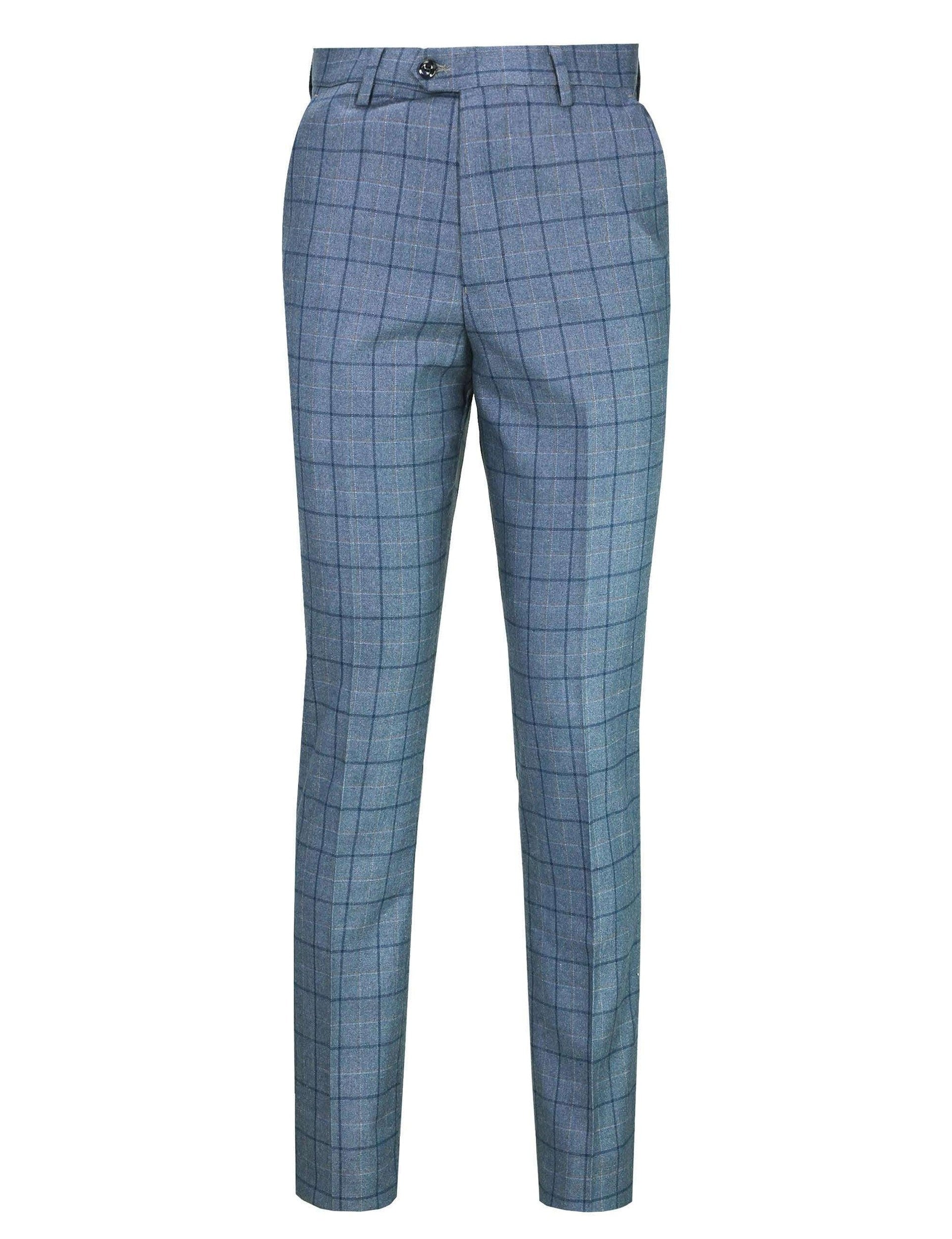 Hector - Blue Check Formal Suit Trouser