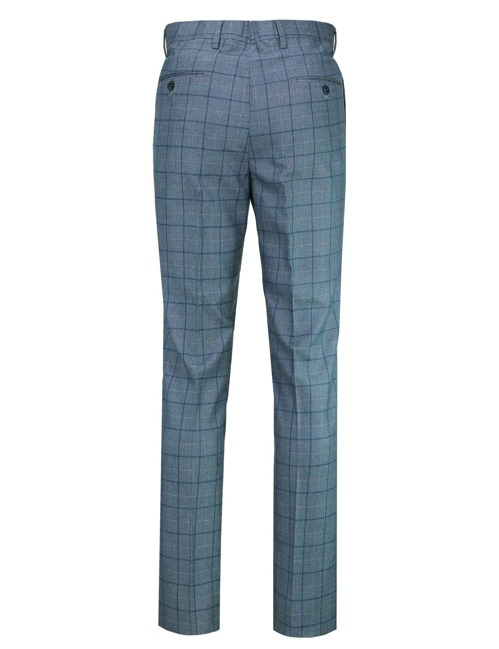 Hector - Blue Check Formal Suit Trouser