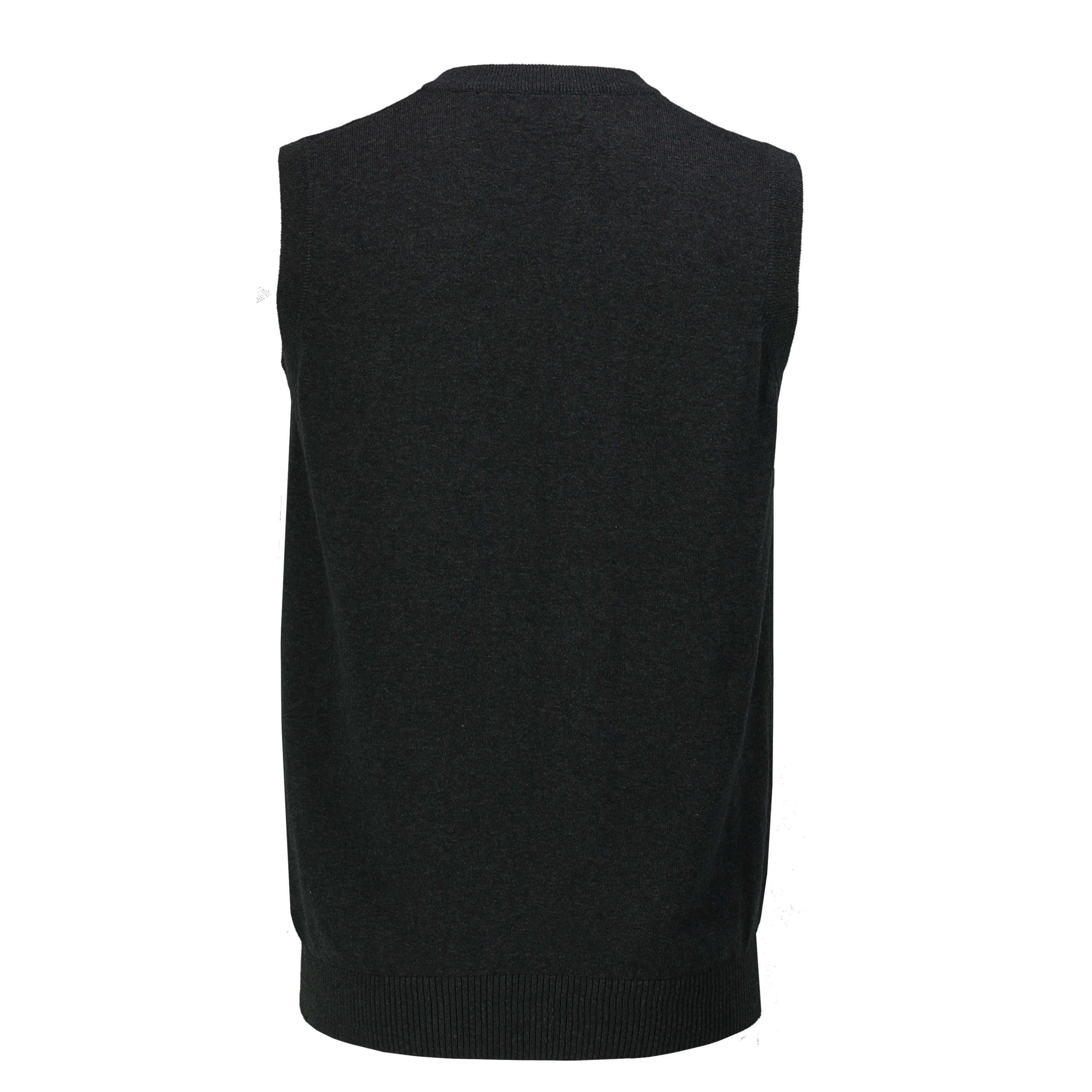 BLACK SLEEVELESS V NECK JUMPER