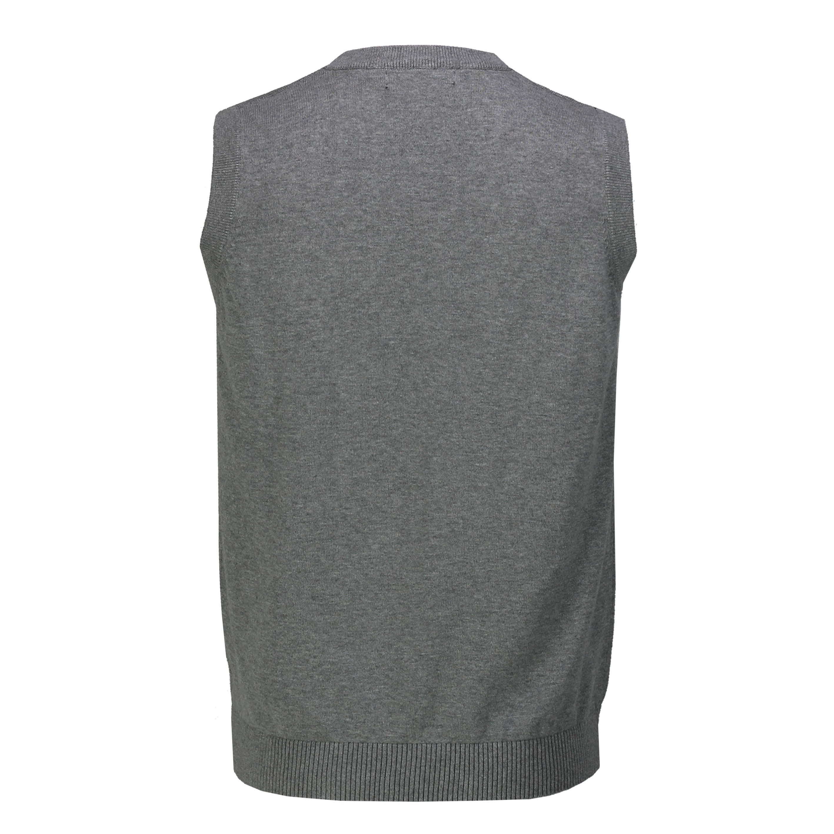 GREY SLEEVELESS V NECK JUMPER