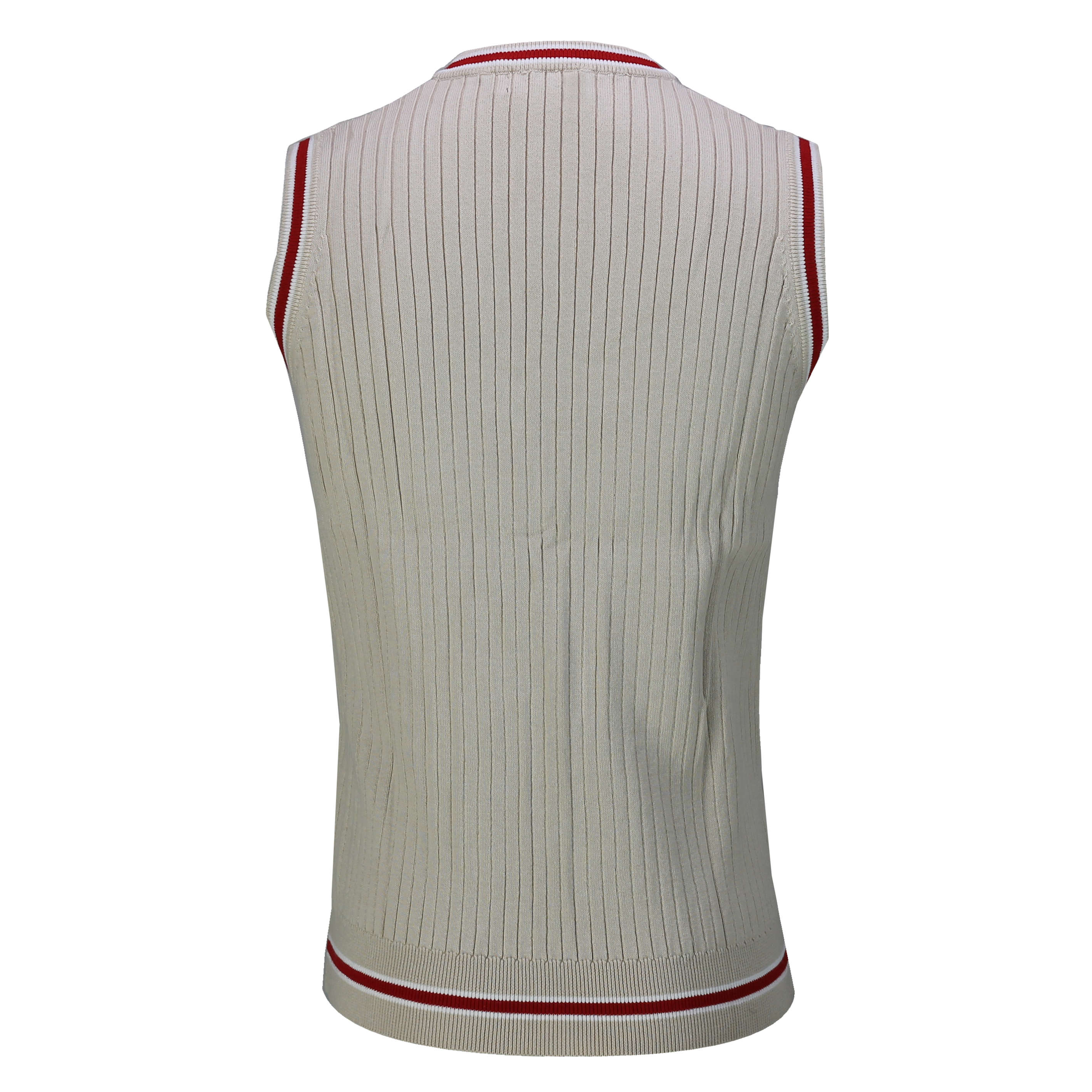 Mens Sleeveless V Neck Beige Jumper Knitted Vest