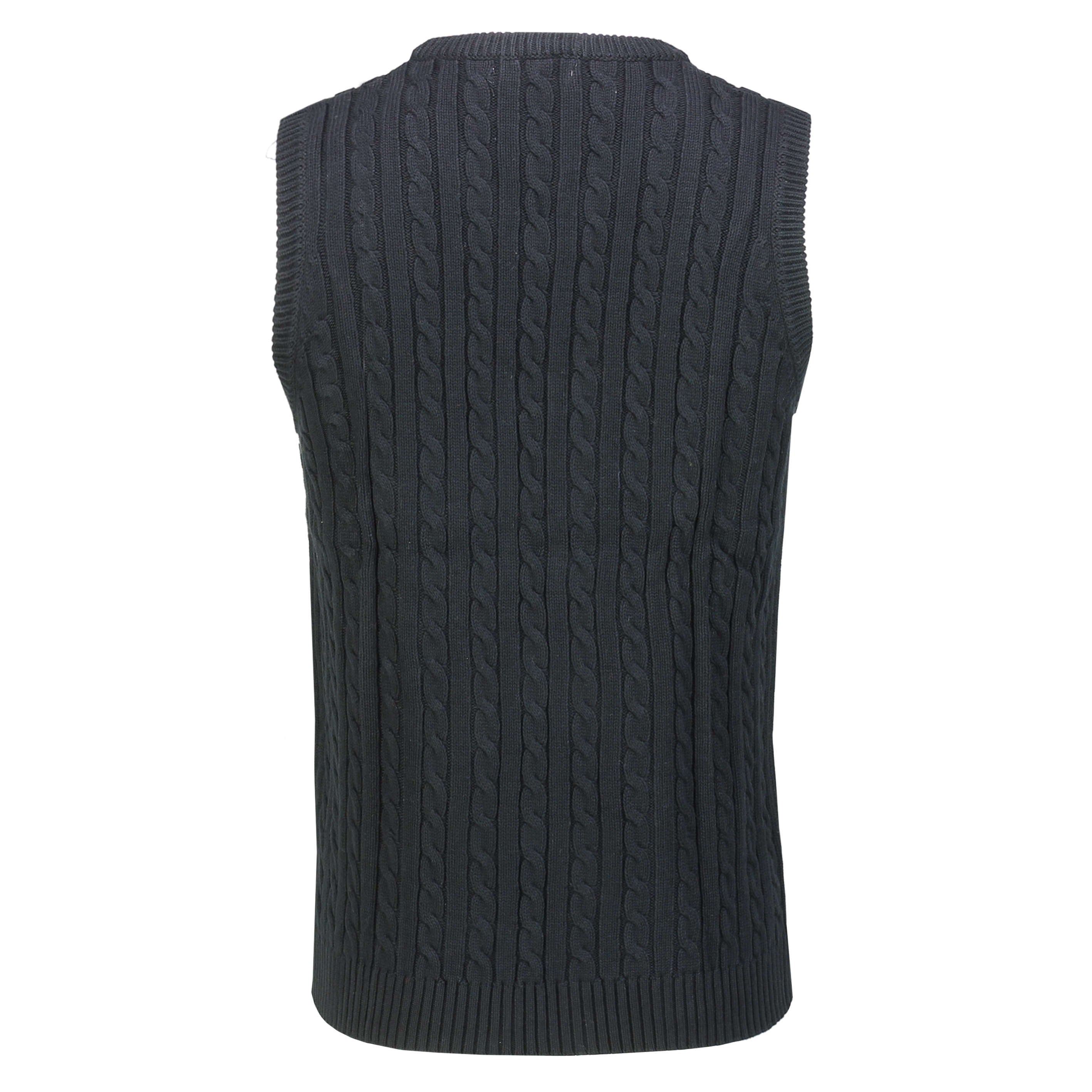 Mens Classic Knitted Sleeveless V Neck Navy Jumper
