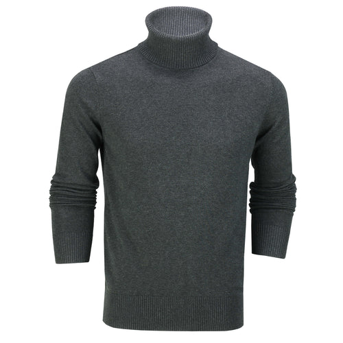 PULL COL ROULÉ COTON STRETCH LÉGER, GRIS