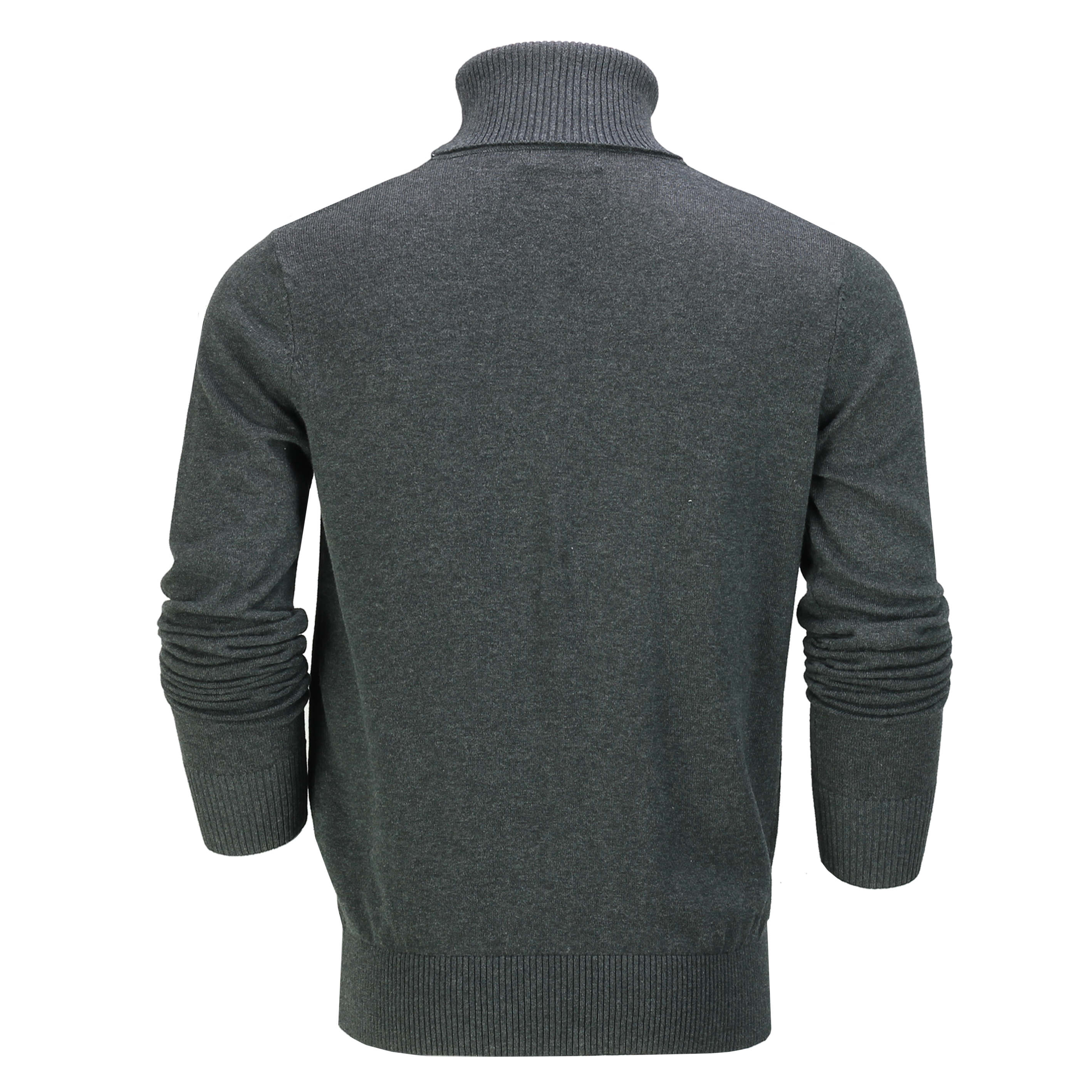 ROLL NECK JUMPER LIGHTWEIGHT STRETCH COTTON, GREY
