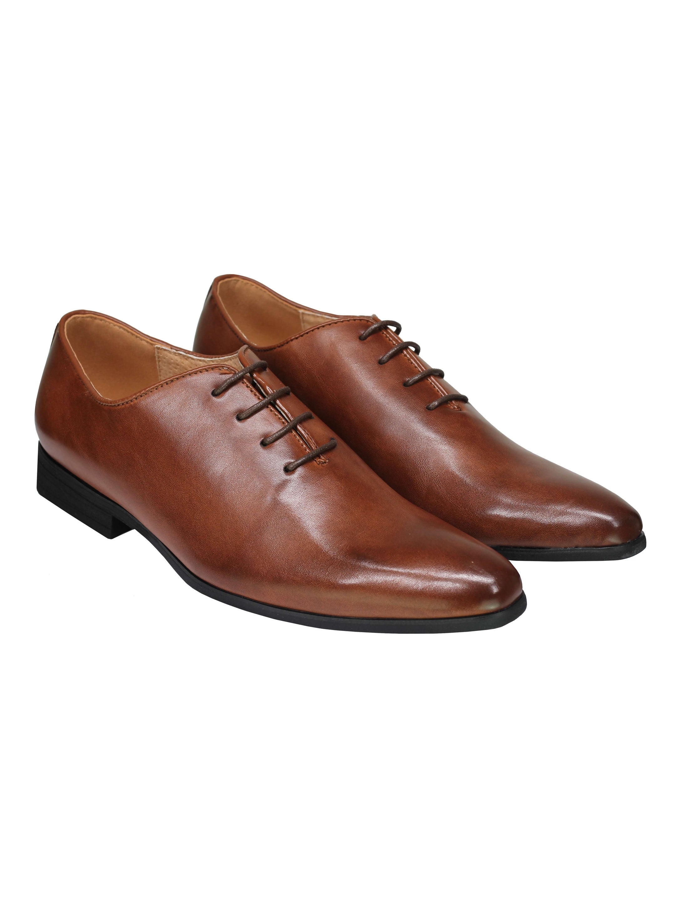 FAUX LEATHER UPPER WHOLECUT OXFORD SHOES