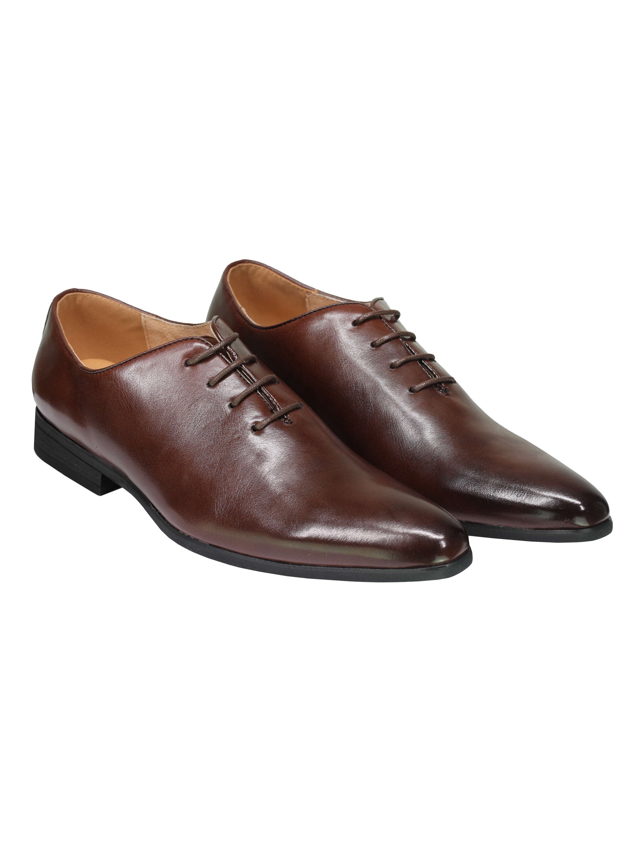 FAUX LEATHER UPPER WHOLECUT OXFORD SHOES
