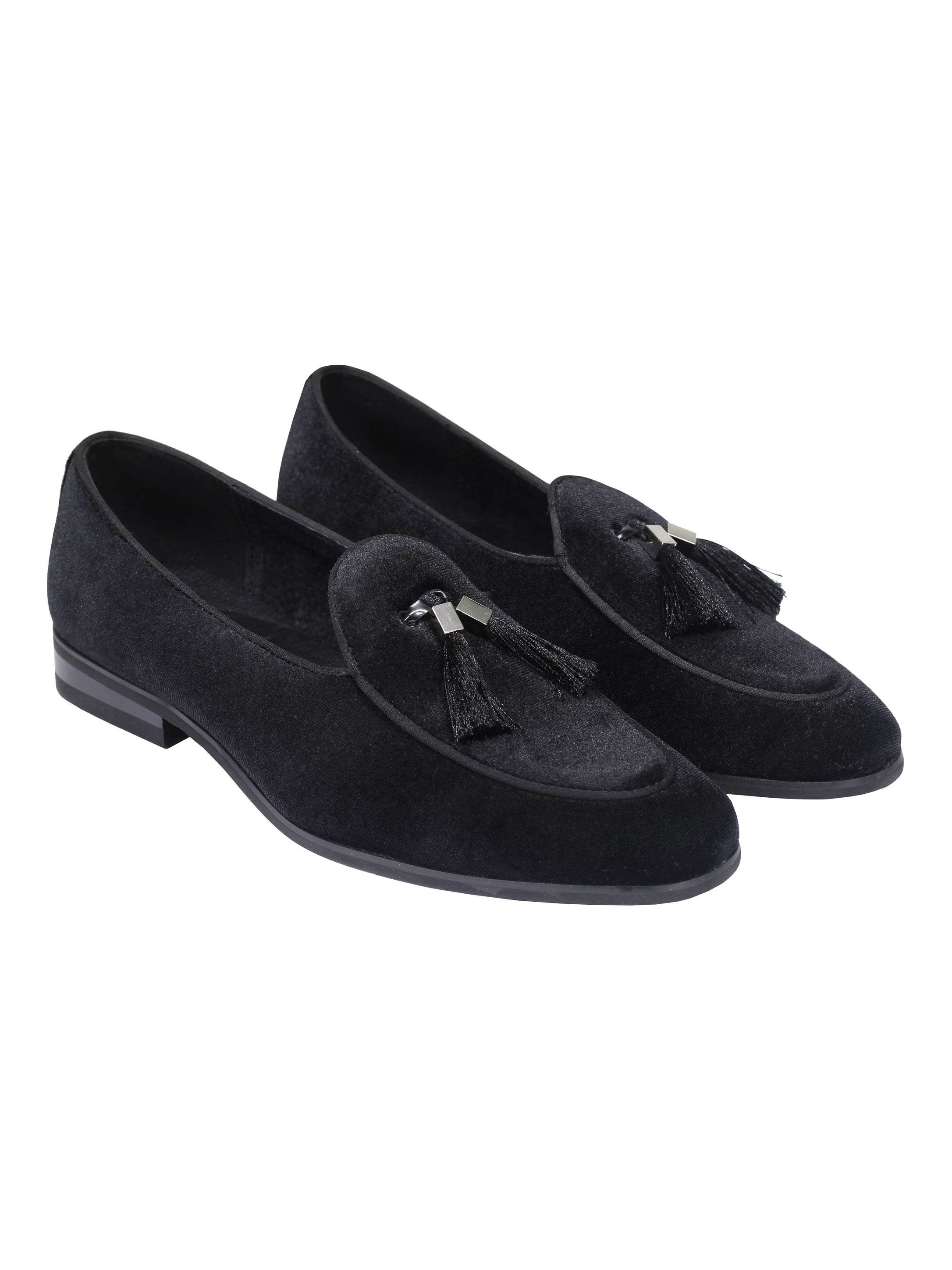 VELVET LOAFERS WITH TASSEL