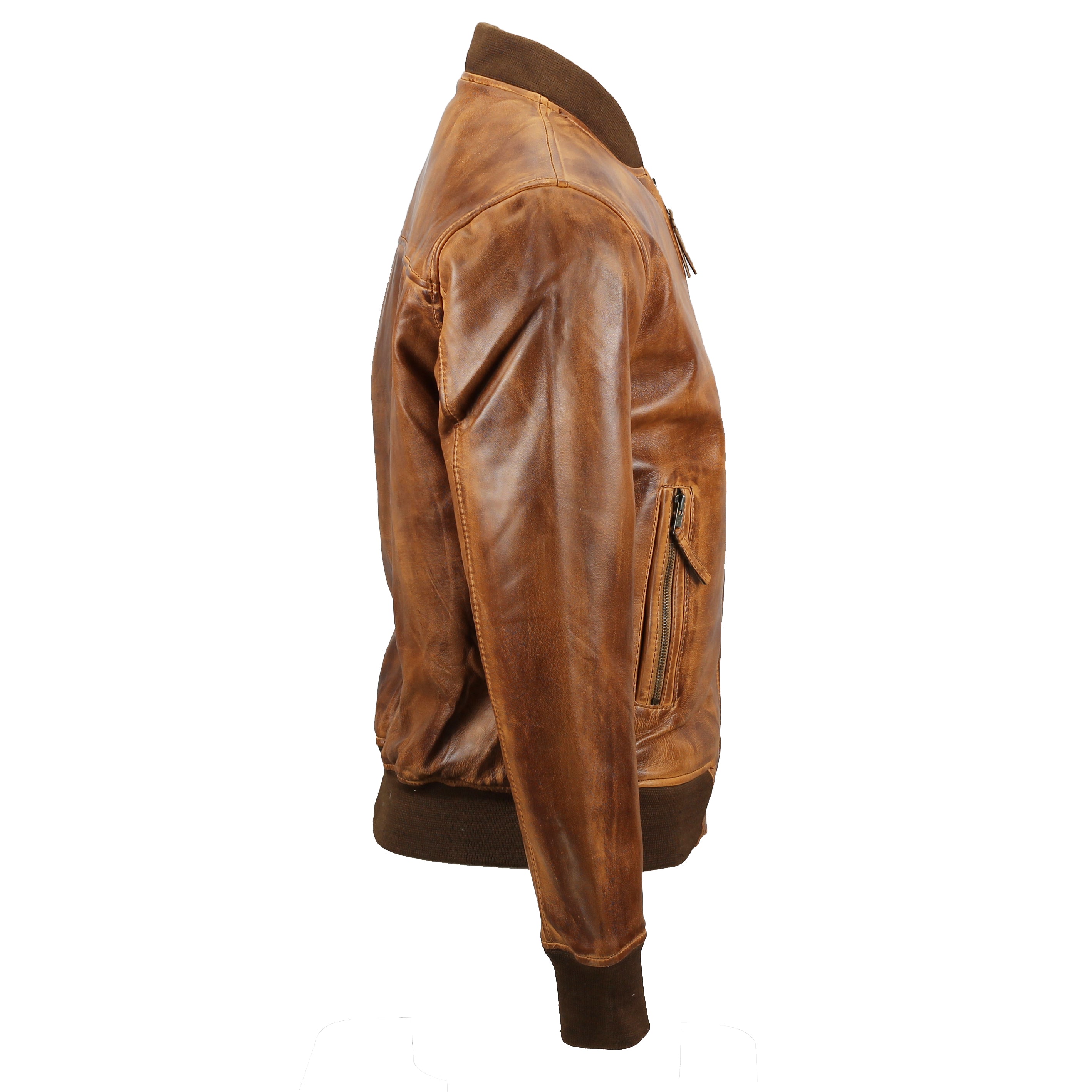 BOMBER TIMBER LEATHER JACKET