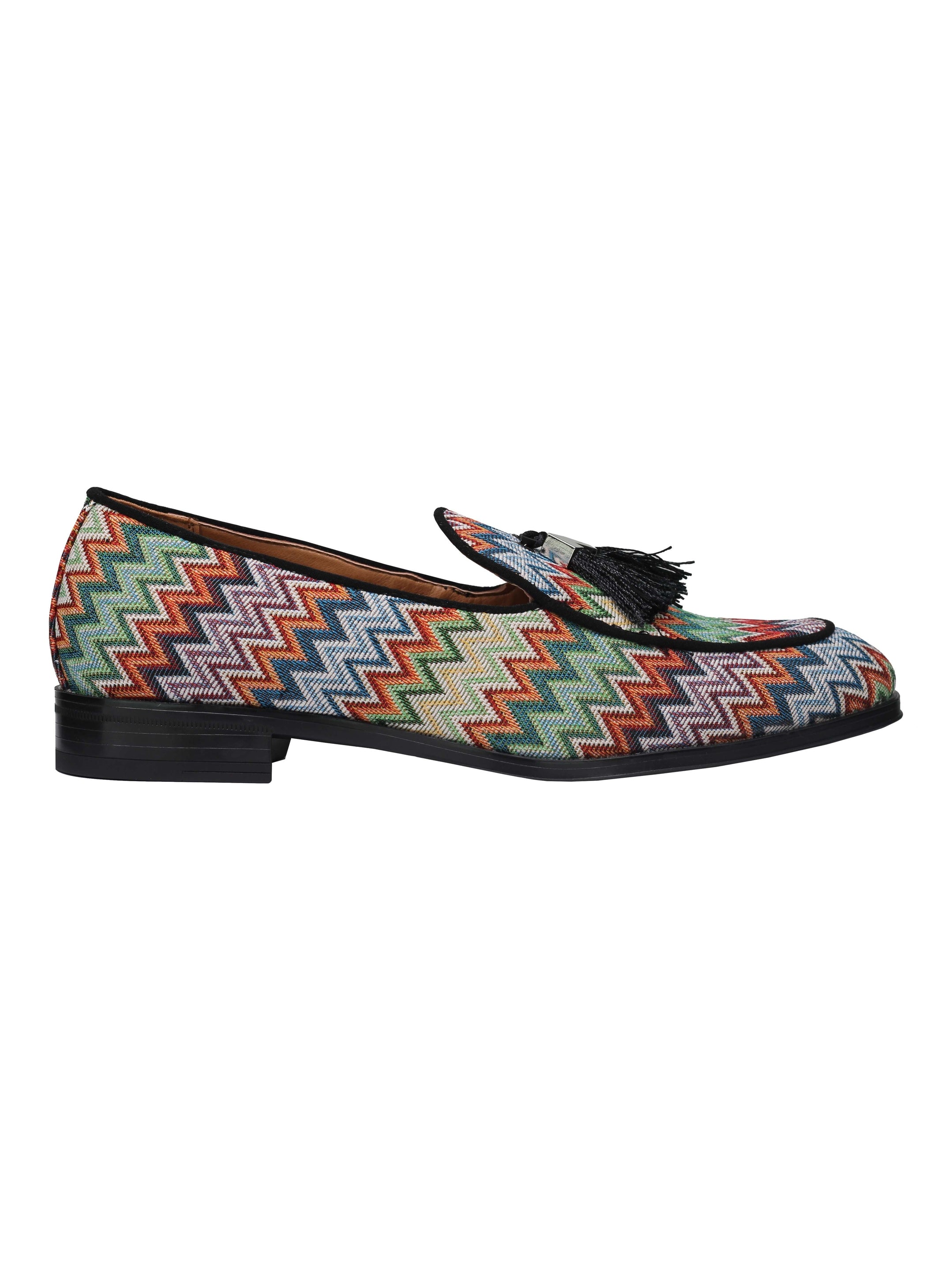 Colourful Print Tassel Loafers