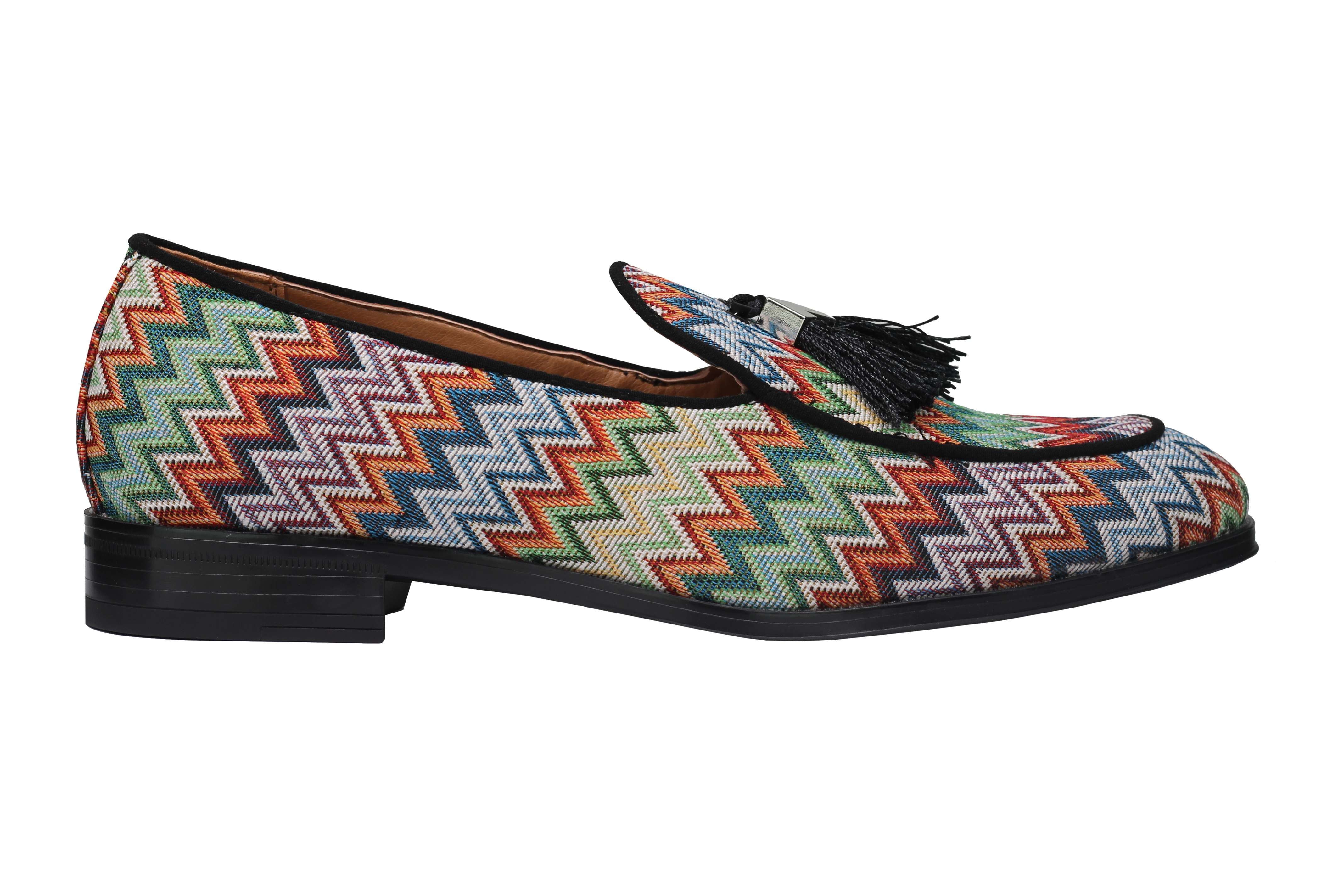 Colourful Print Tassel Loafers
