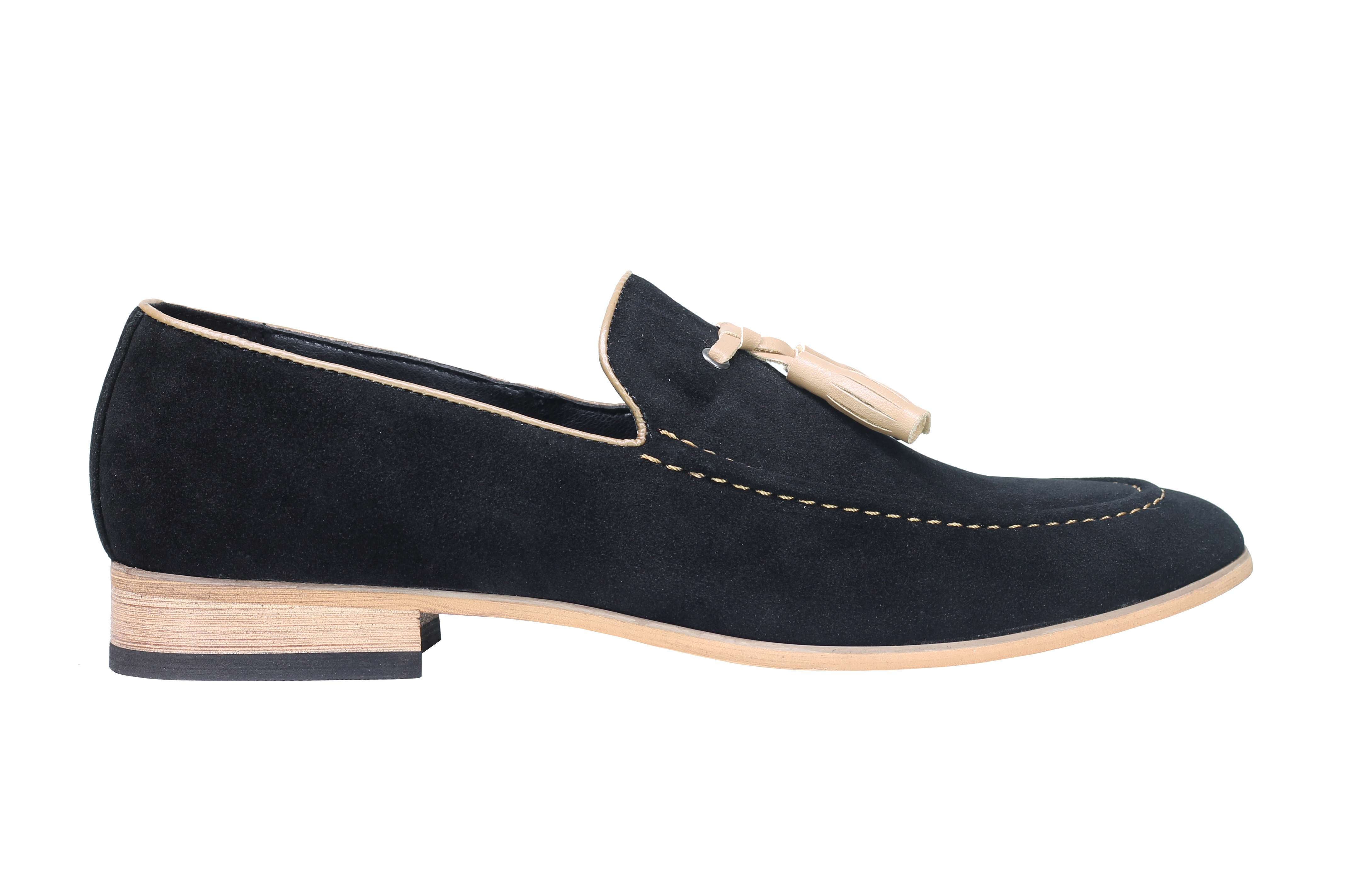 Suede Faux Leather Tassel Loafers