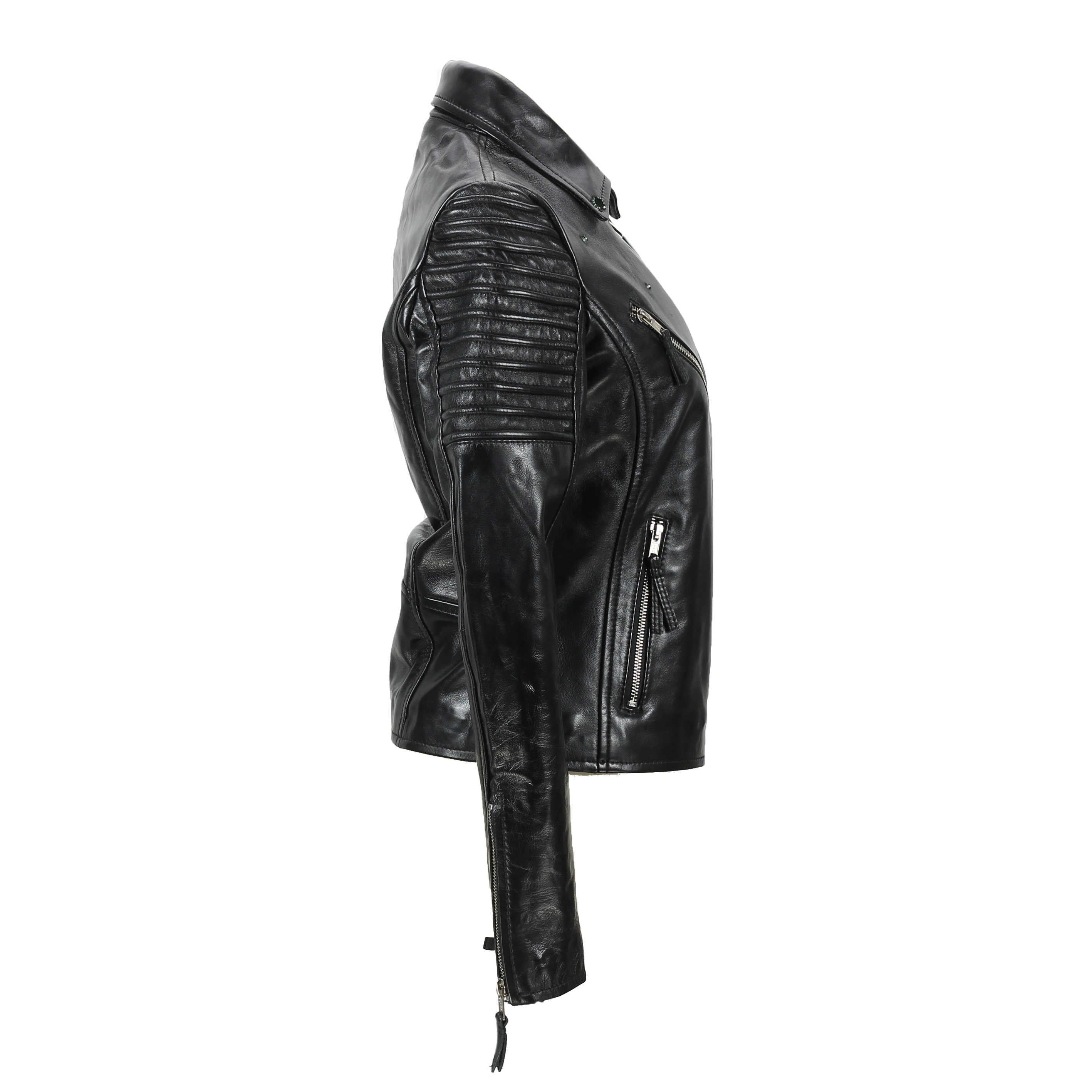 Ladies Retro Biker Black