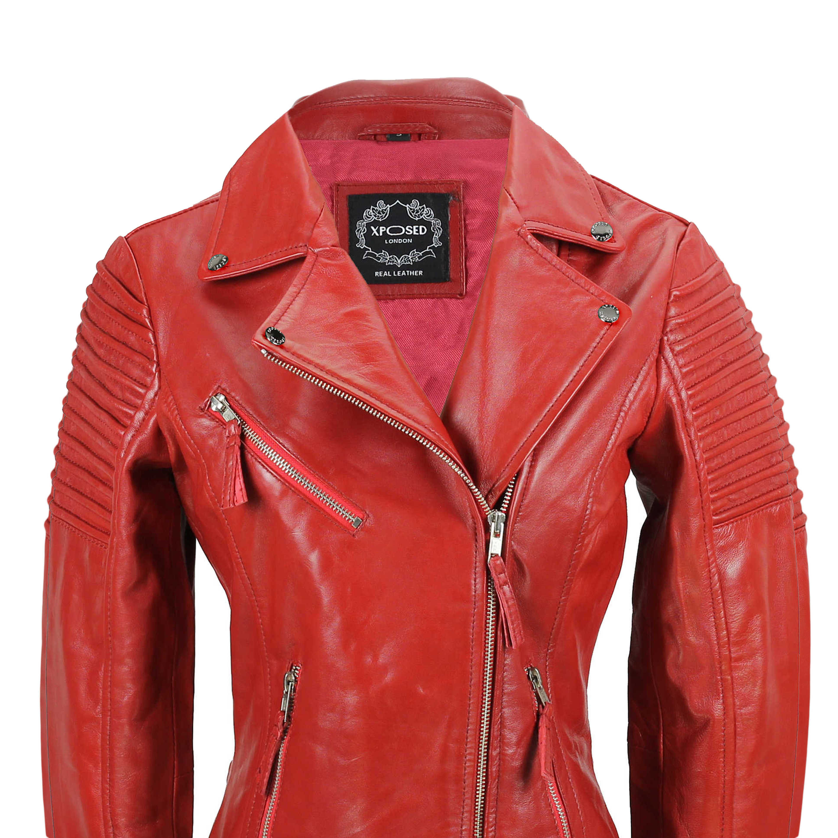 Ladies Retro Biker Red