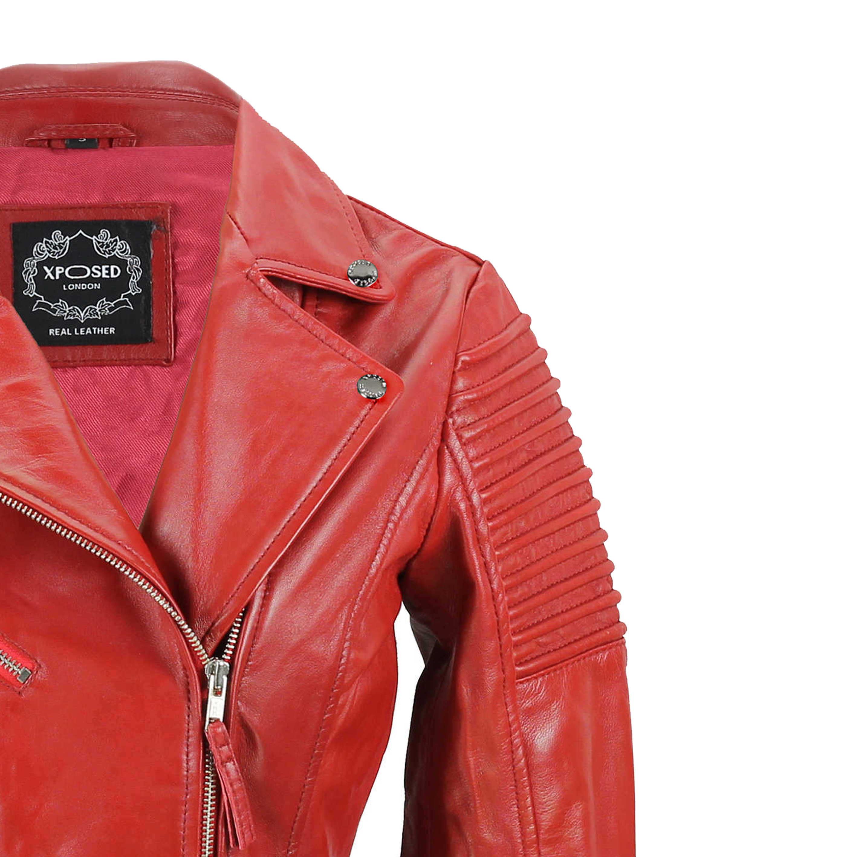 Ladies Retro Biker Red