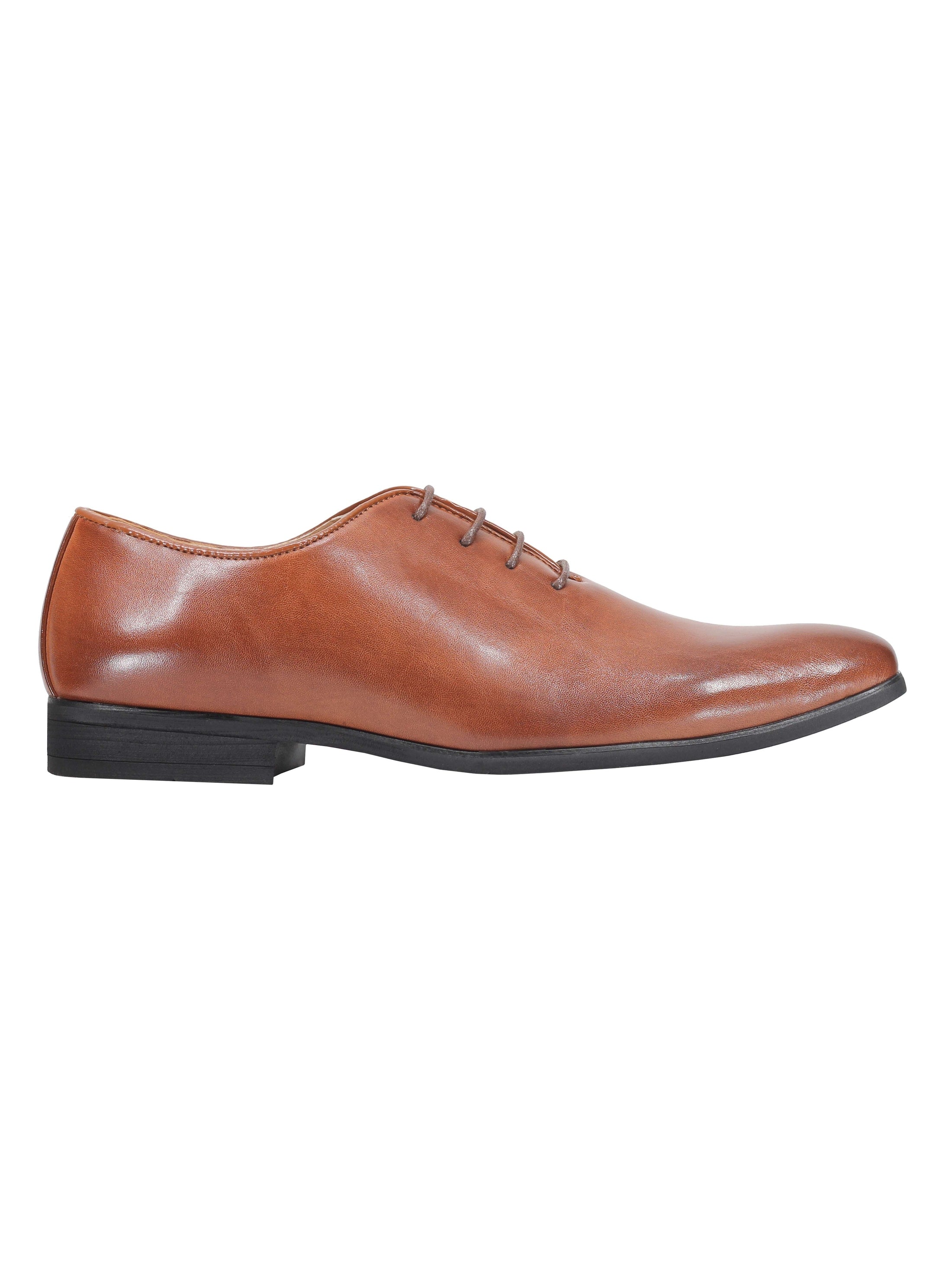 FAUX LEATHER UPPER WHOLECUT OXFORD SHOES