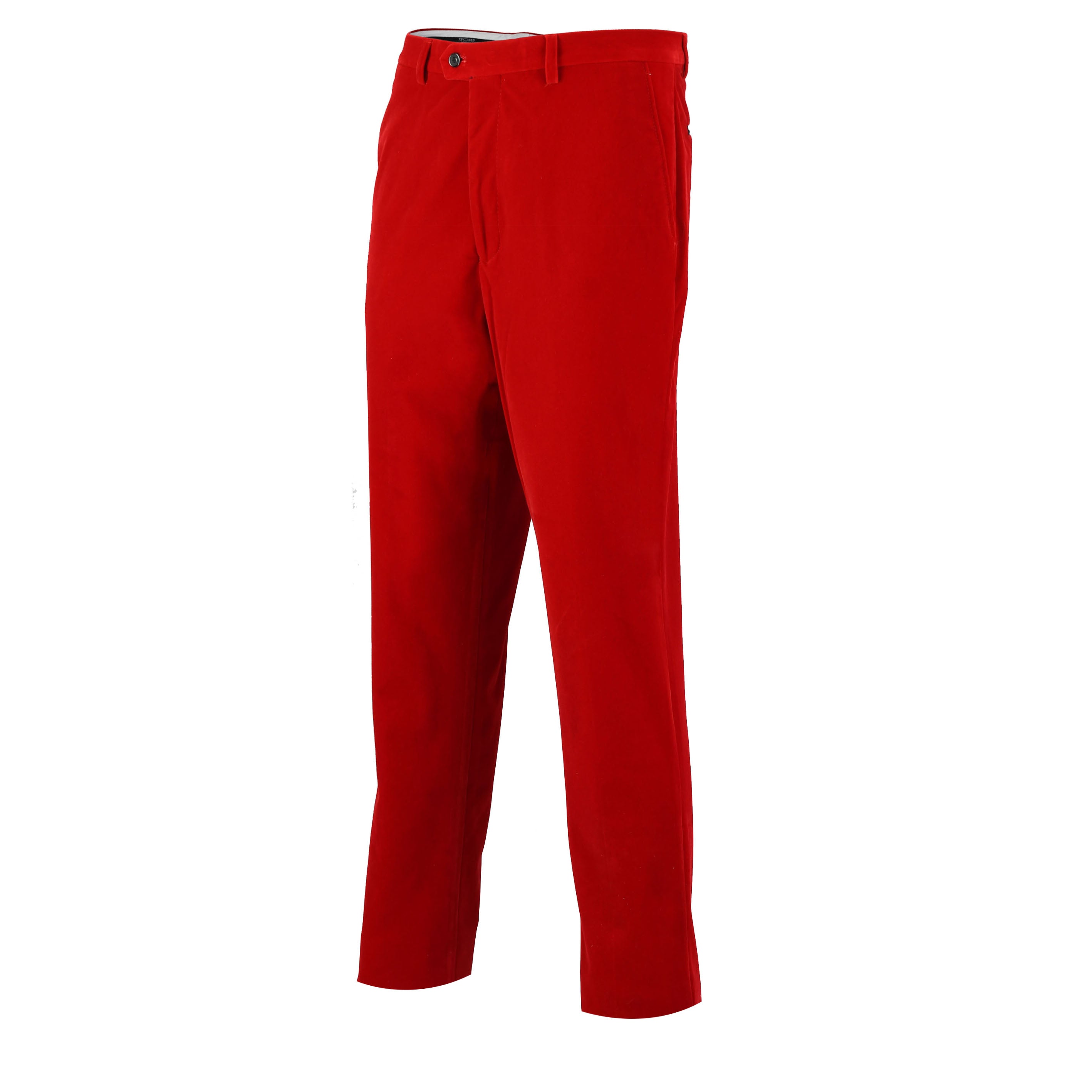 Mens Red Slim Fit Soft Velvet Formal Dress Suit Pants