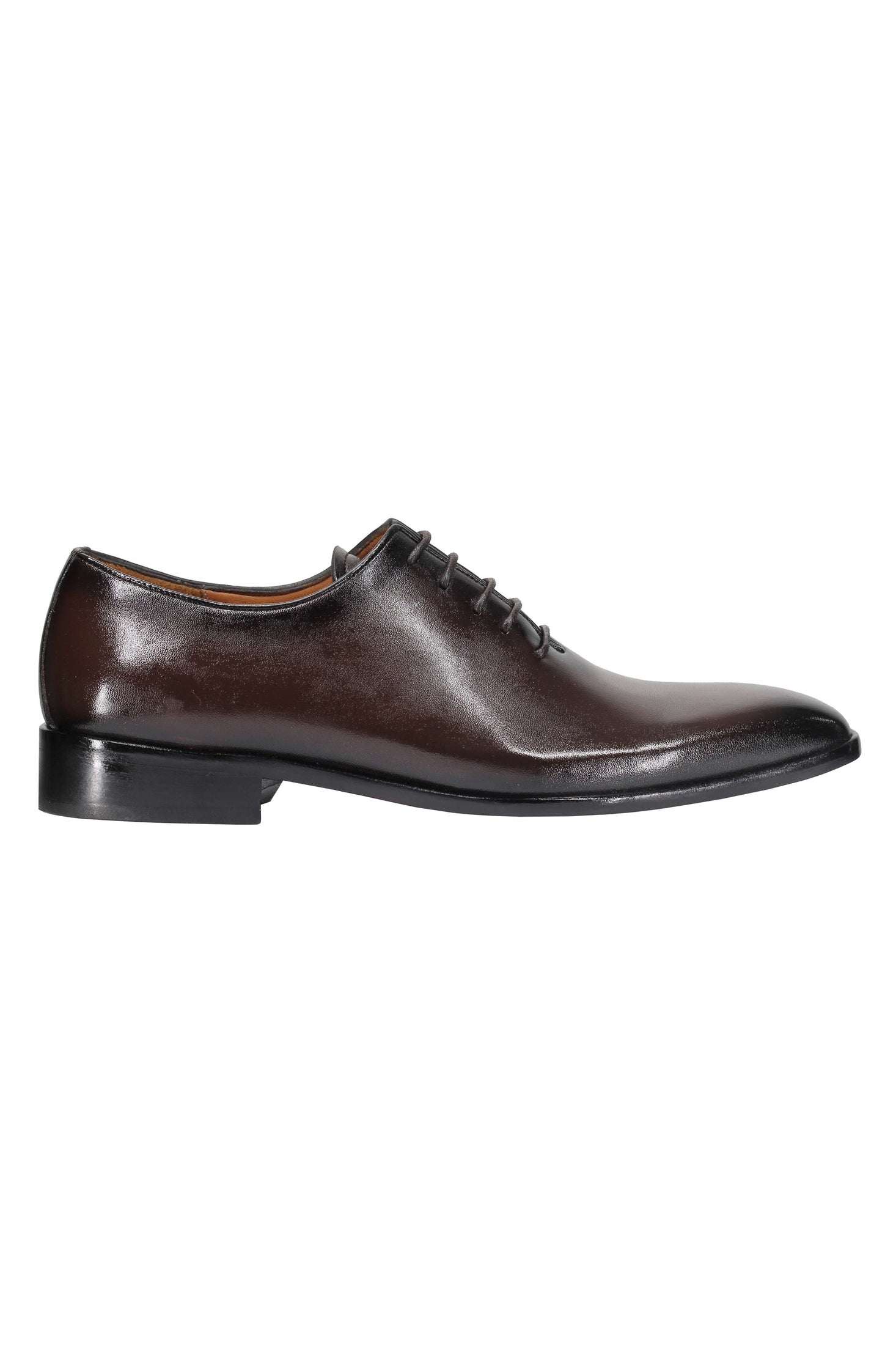 CALF LEATHER WHOLECUT OXFORD LACE UP SHOES IN BROWN