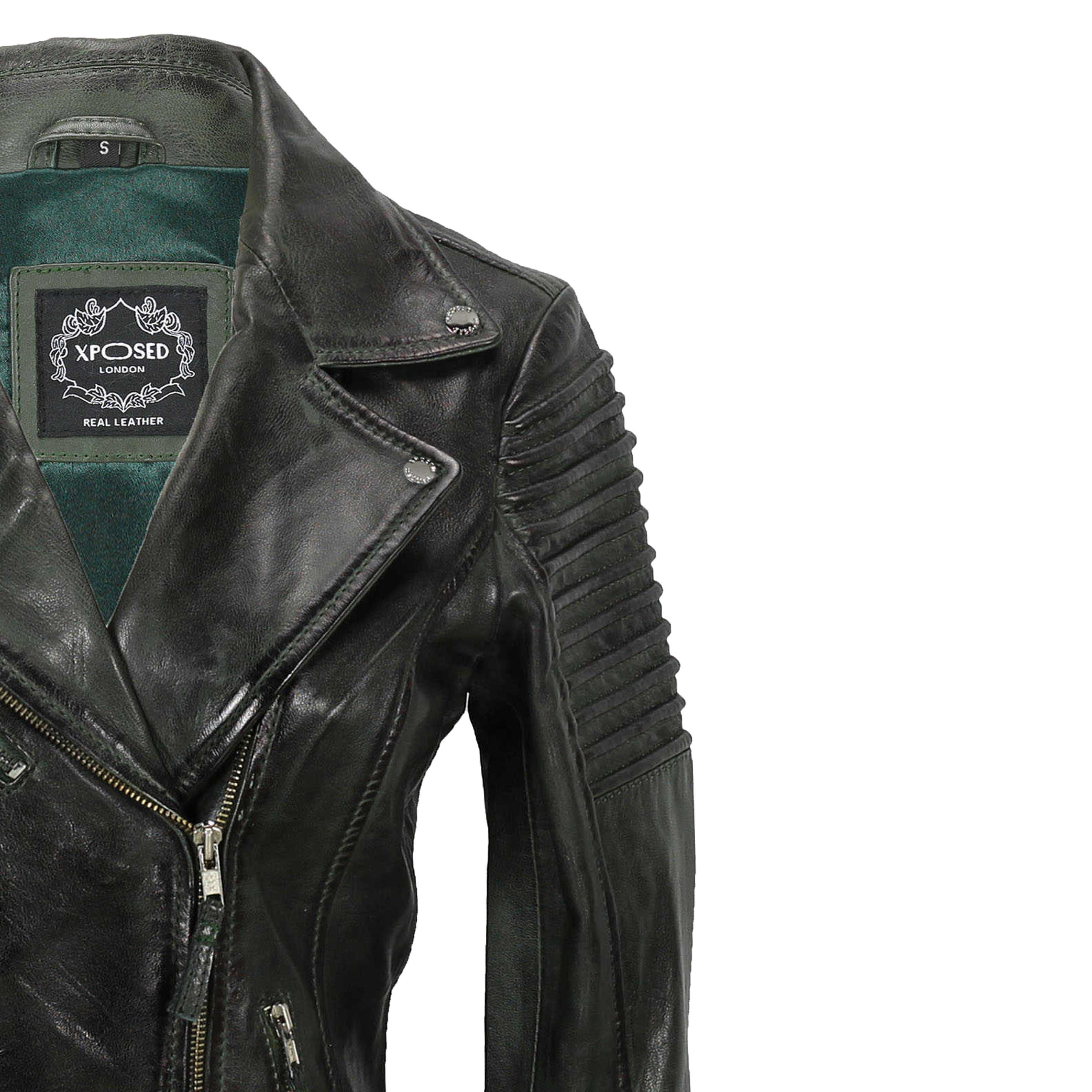 Ladies Retro Biker Green