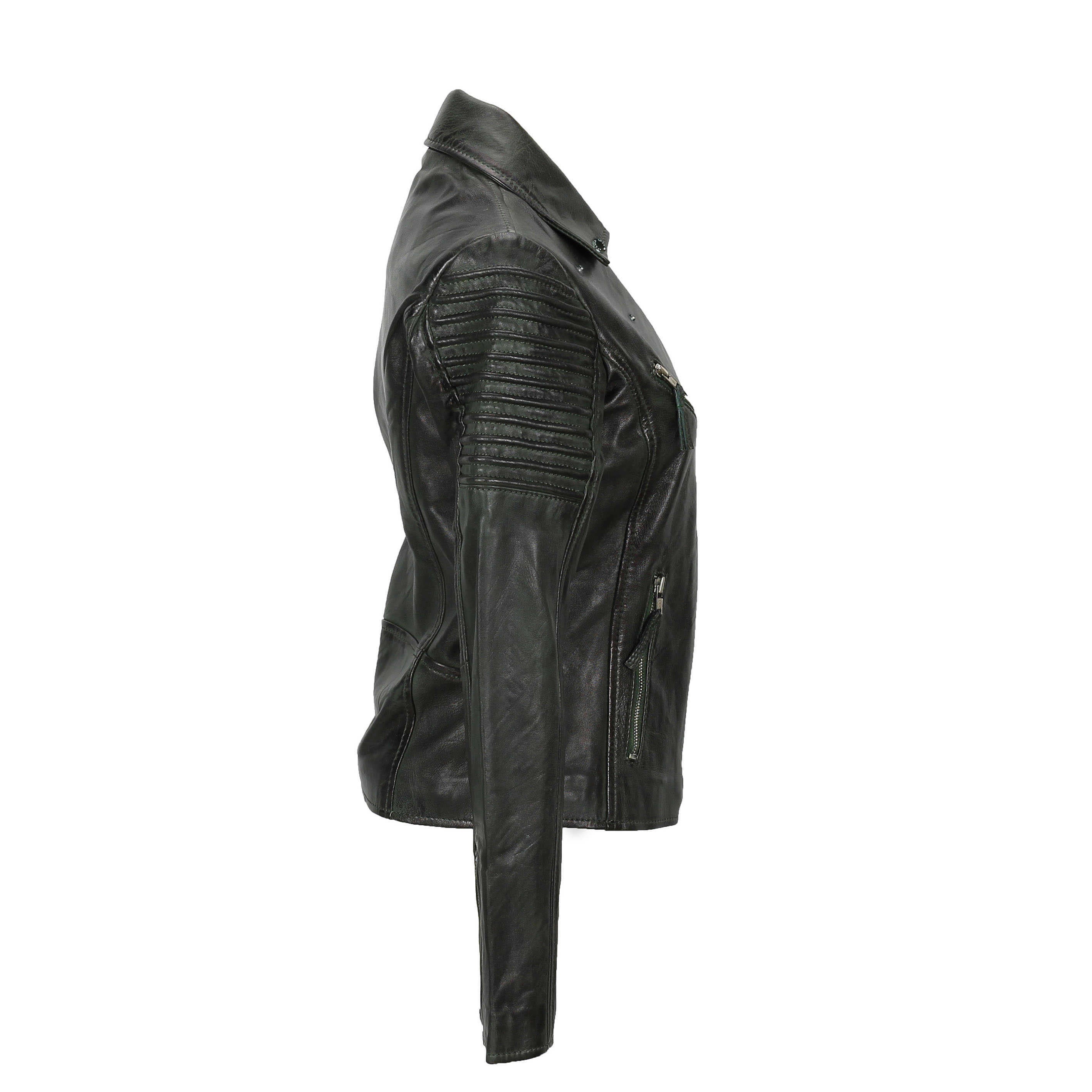 Ladies Retro Biker Green