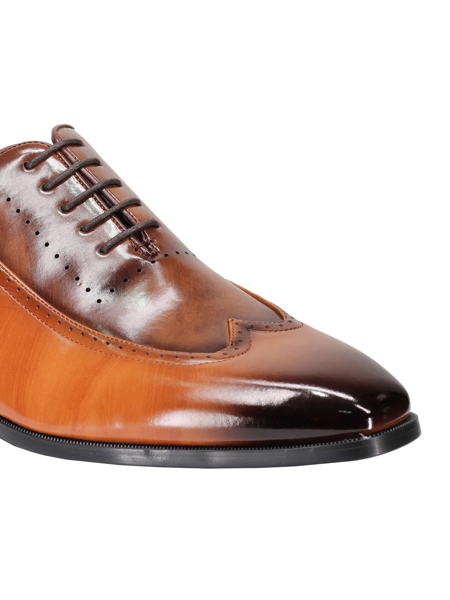 Brogue 2 Tone Faux Leather Lace-Up Shoes