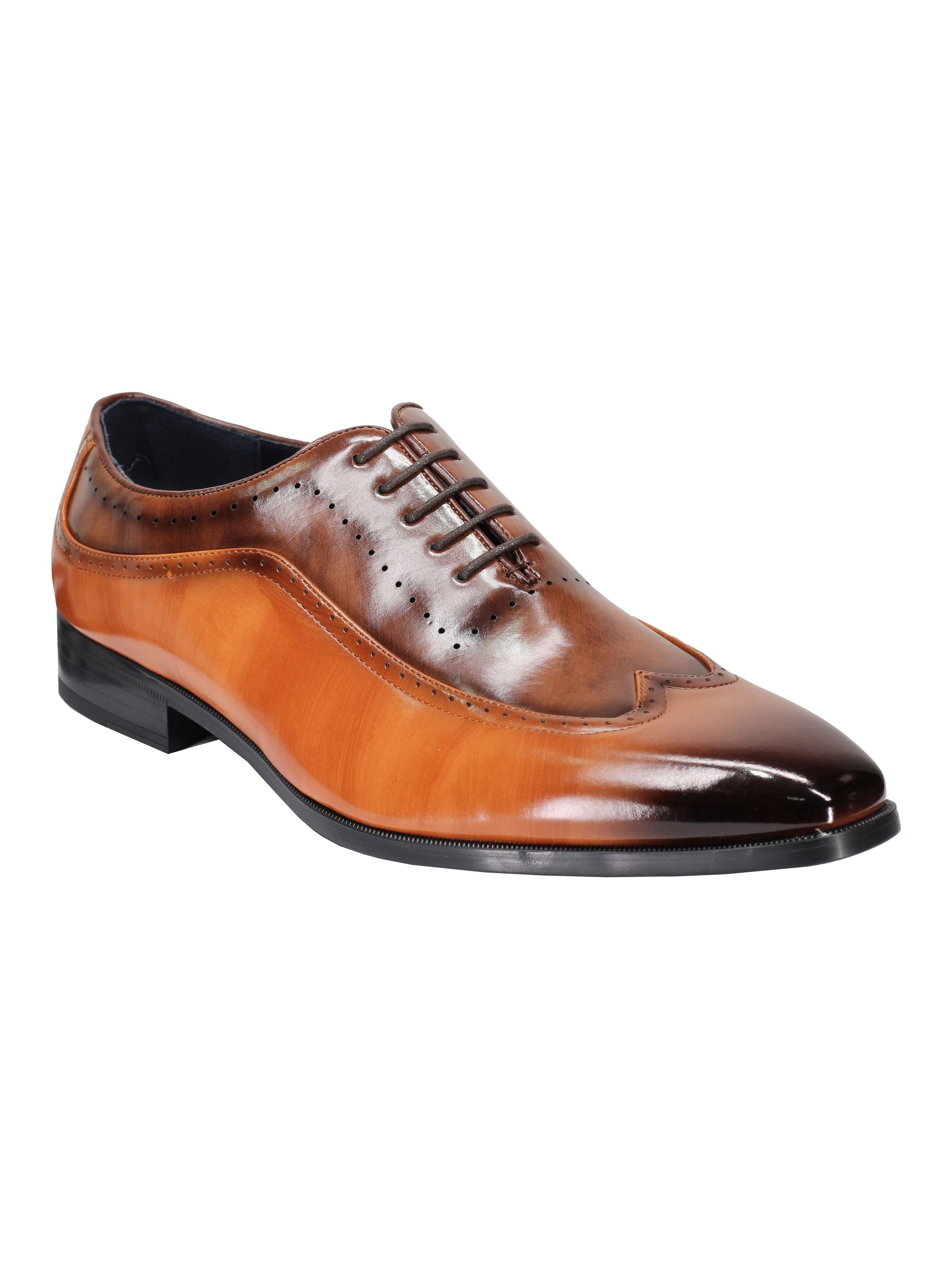 Brogue 2 Tone Faux Leather Lace-Up Shoes