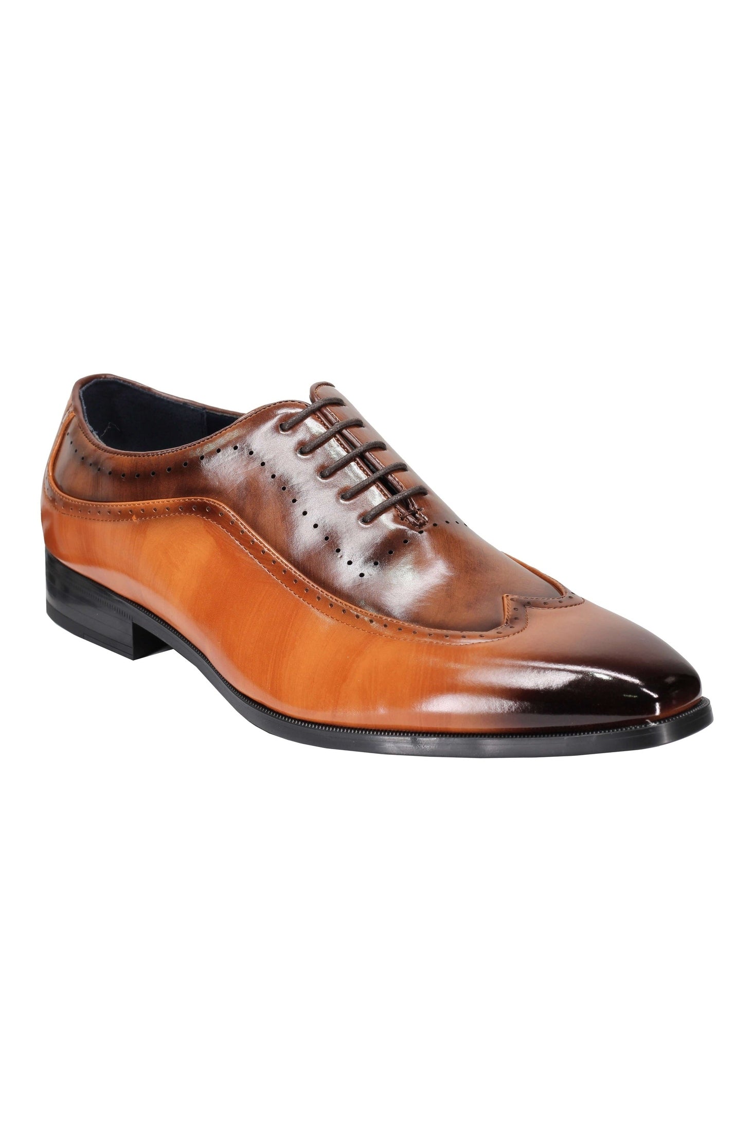 Brogue 2 Tone Faux Leather Lace-Up Shoes