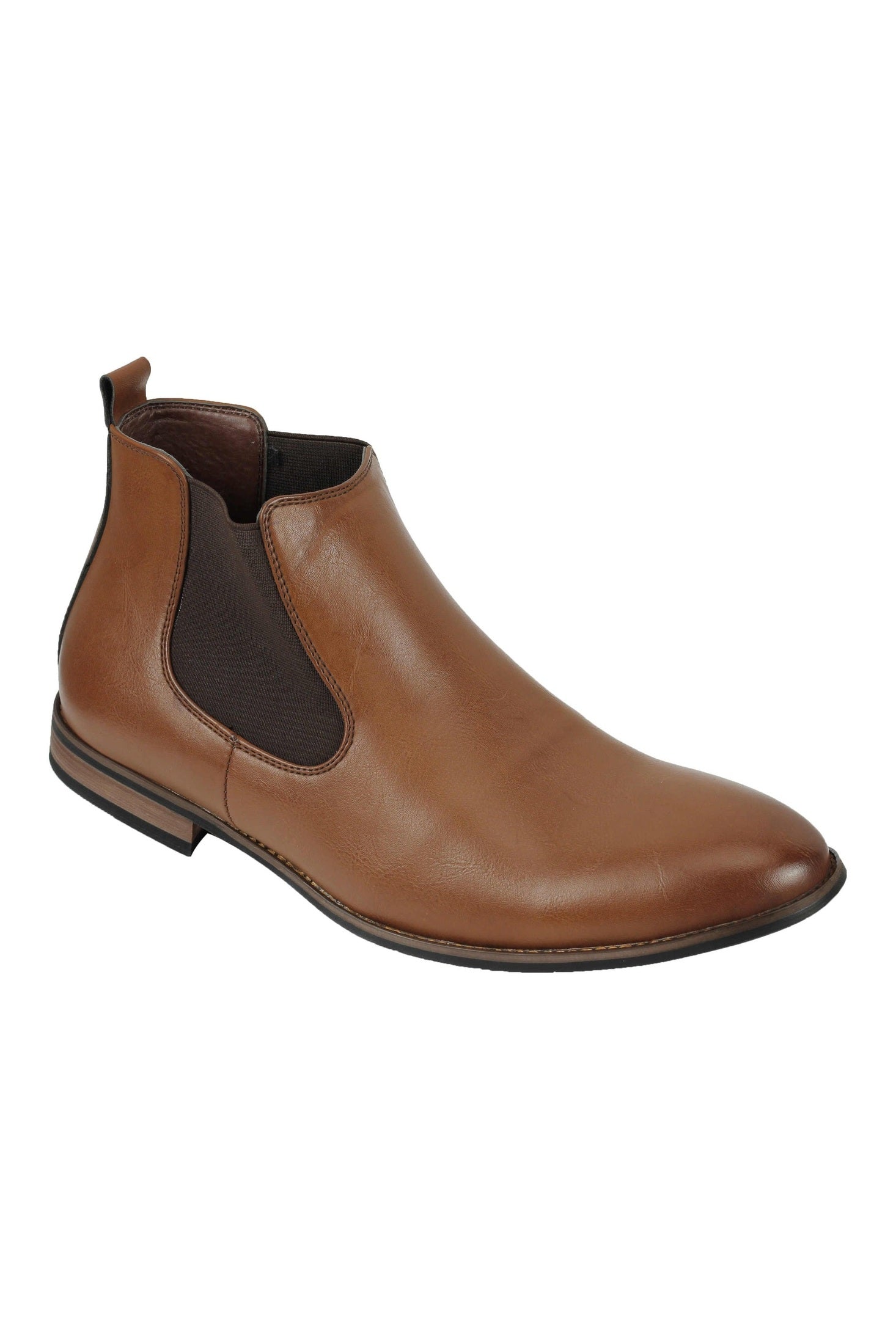 FAUX LEATHER VINTAGE STYLE CHELSEA BOOTS