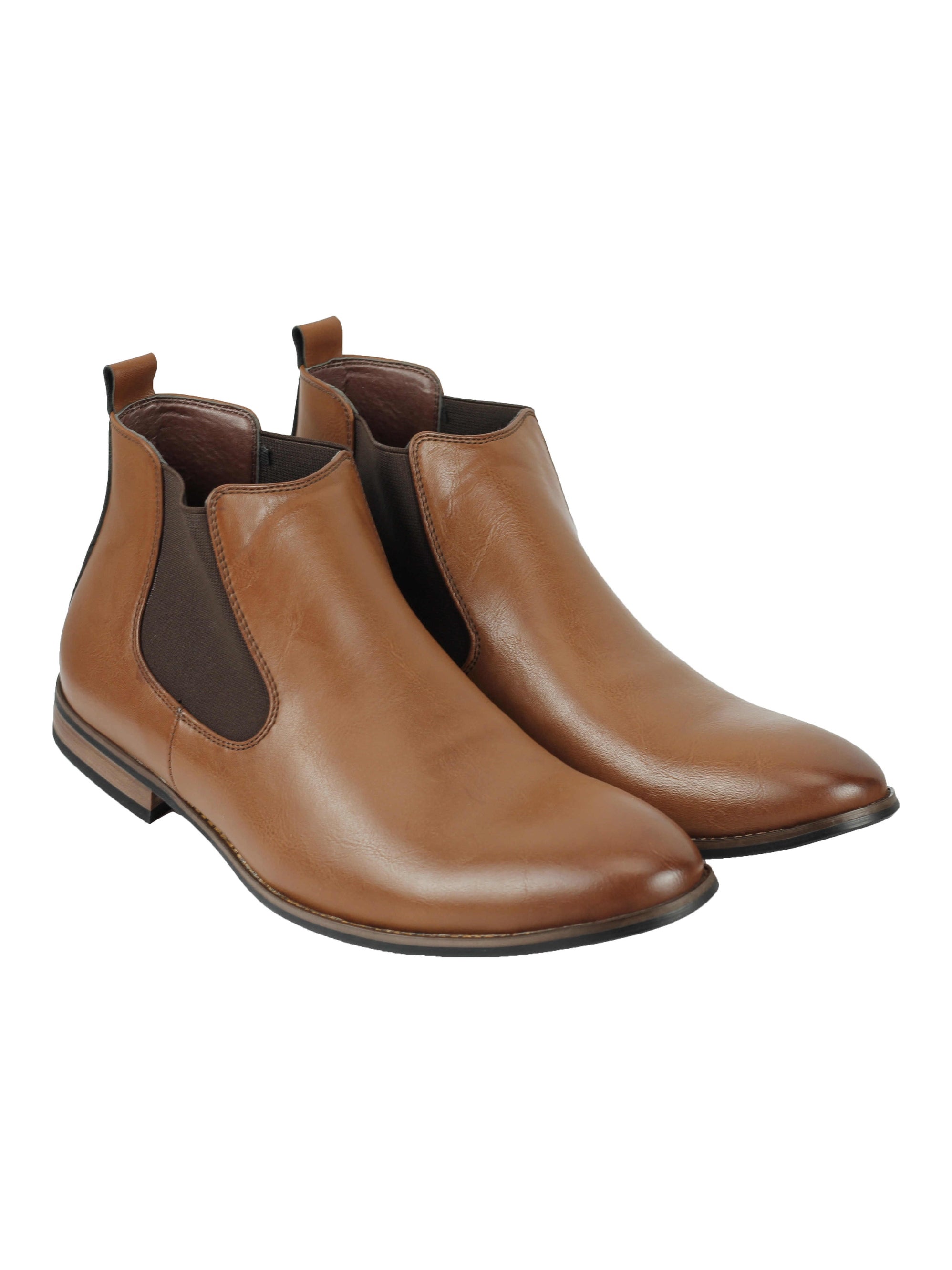 FAUX LEATHER VINTAGE STYLE CHELSEA BOOTS