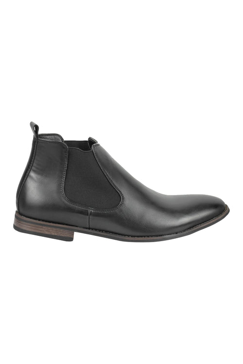 BOTTES CHELSEA EN SIMILI CUIR NOIR
