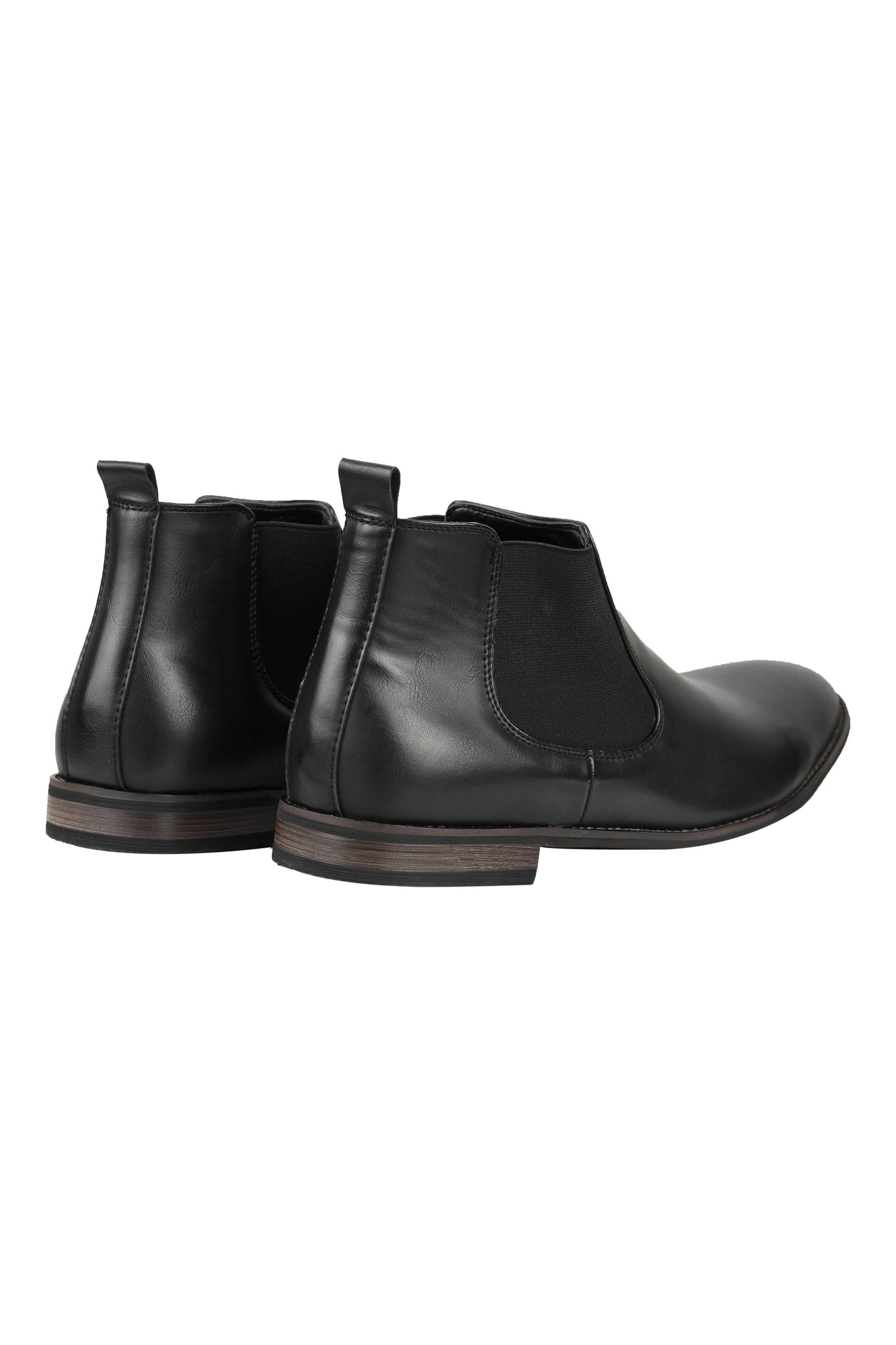 FAUX LEATHER CHELSEA BOOTS IN BLACK