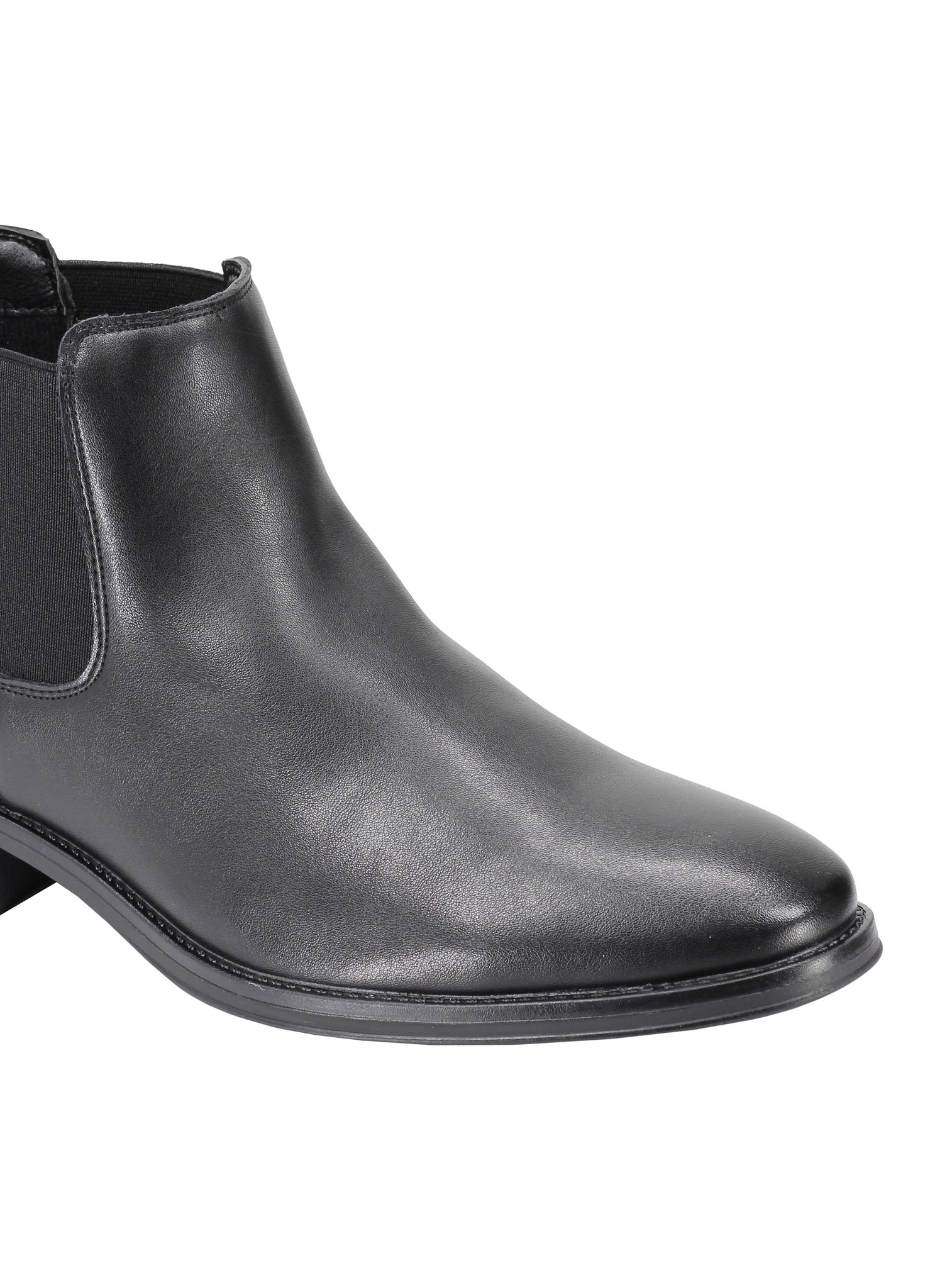 Chelsea Faux Leather Ankle Boots in black and brown