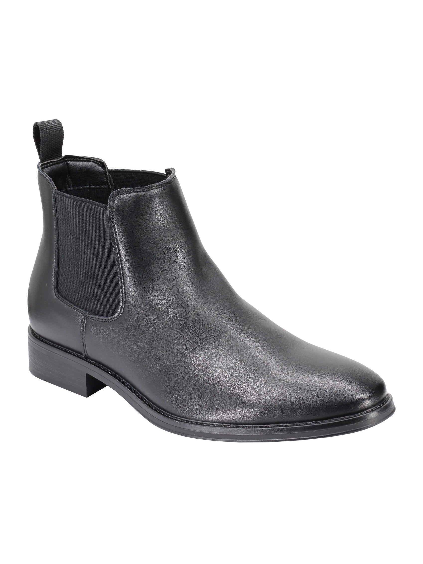 Chelsea Faux Leather Ankle Boots in black and brown